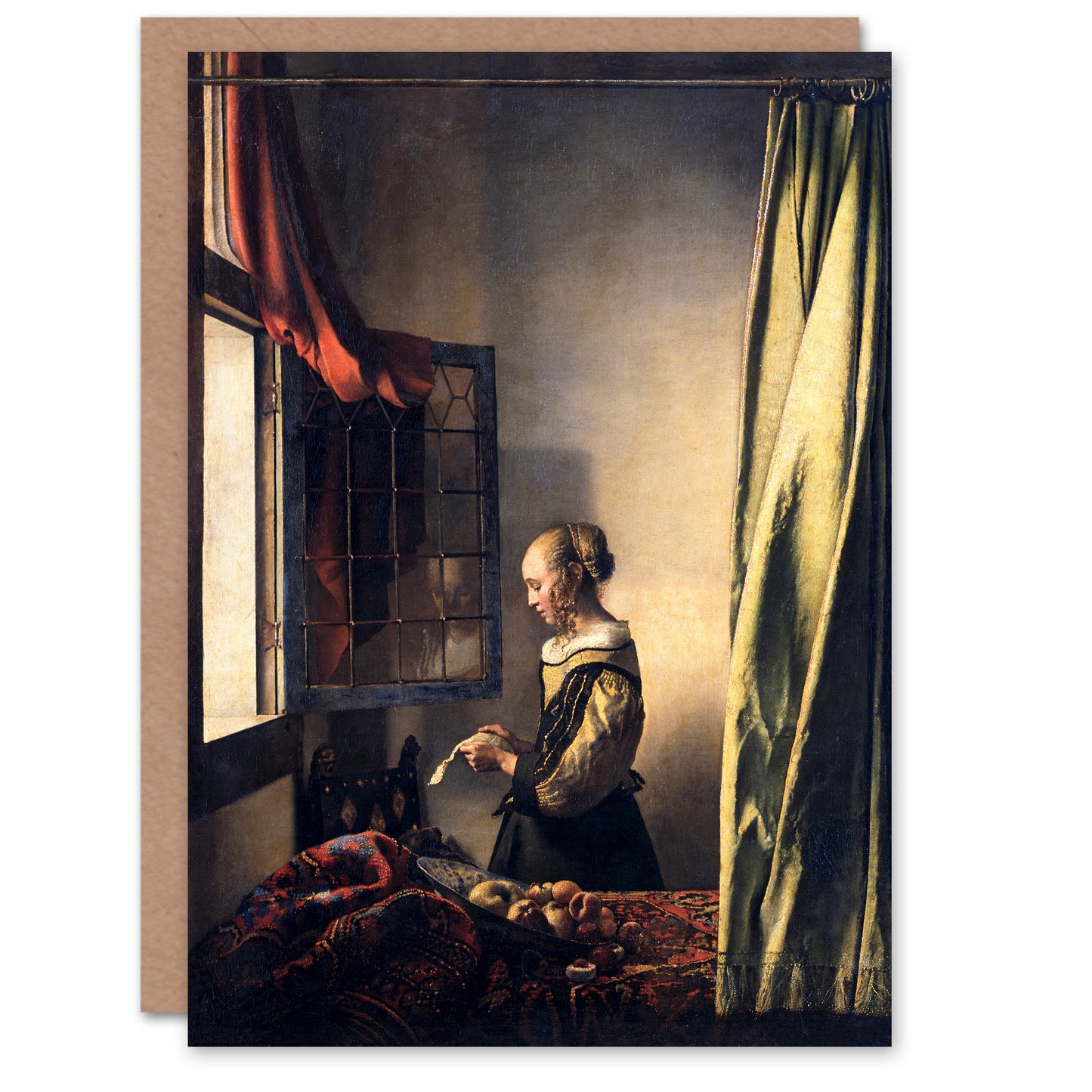 Johannes Vermeer Art Card Girl Reading Letter by Open Window