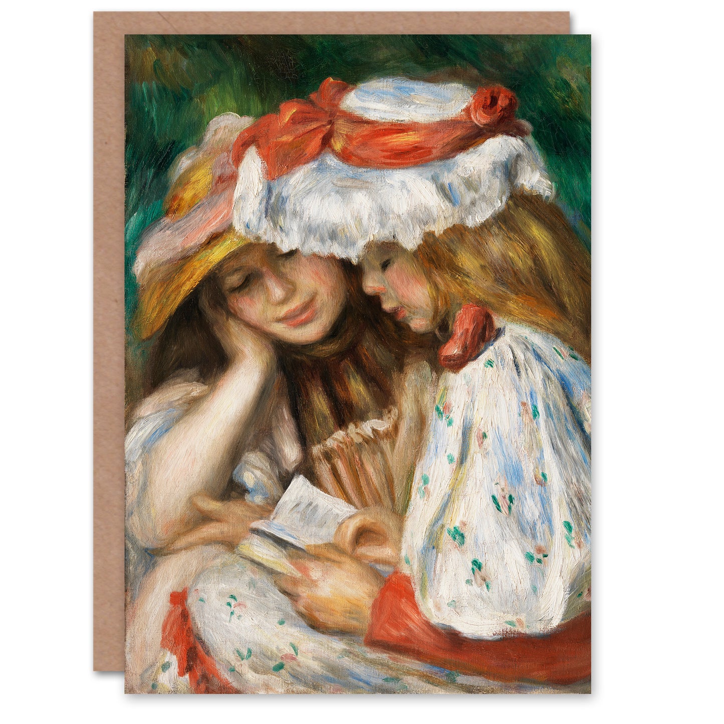 Pierre Auguste Renoir Art Card Two Girls Reading