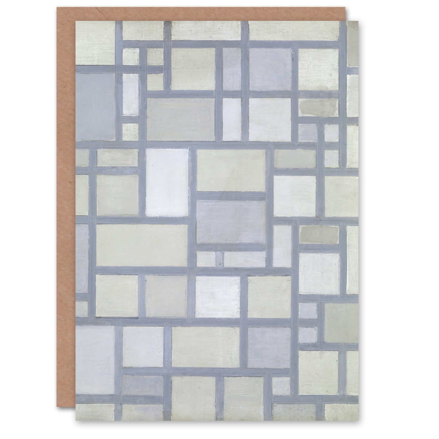 Piet Mondrian Art Card Abstract Composition with Gray Lines