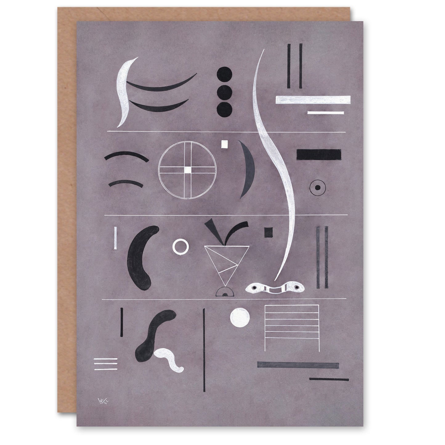 Wassily Kandinsky Art Card Four Parts Abstract Watercolour
