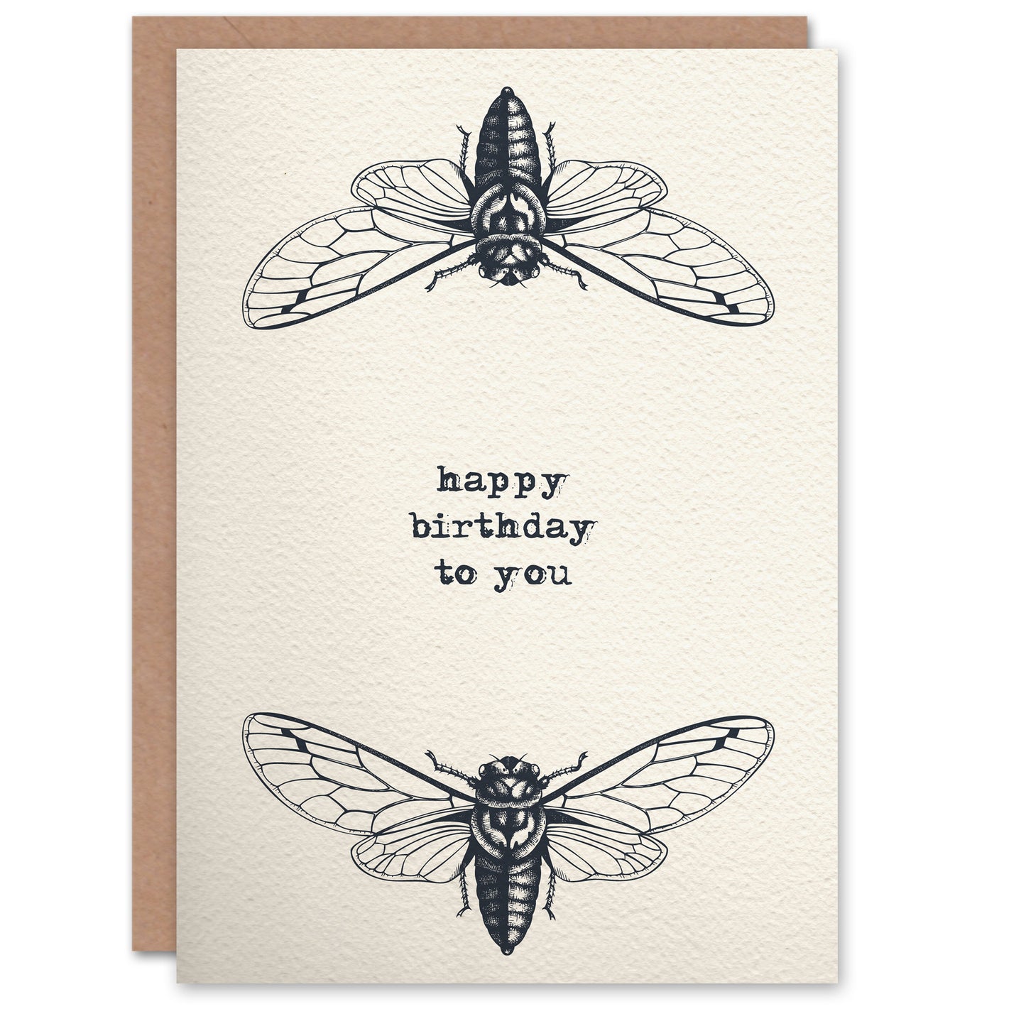 Cicada Insect Bug Vintage Style Drawing Birthday Card