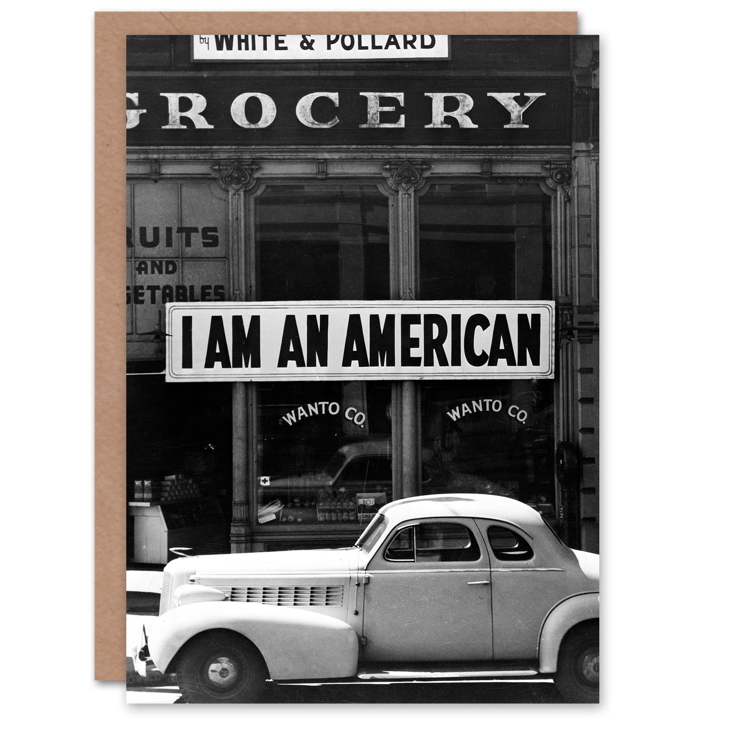 Dorothea Lange Art Card I Am An American Sign Black White Photo