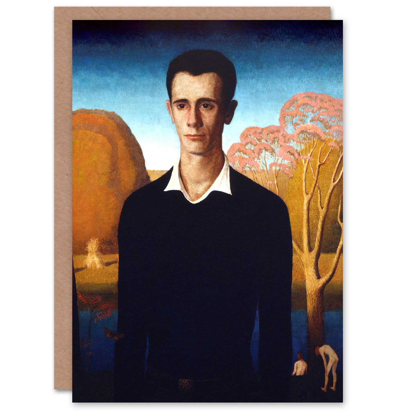 Grant Wood Art Card Arnold Comes of Age Portrait Painting