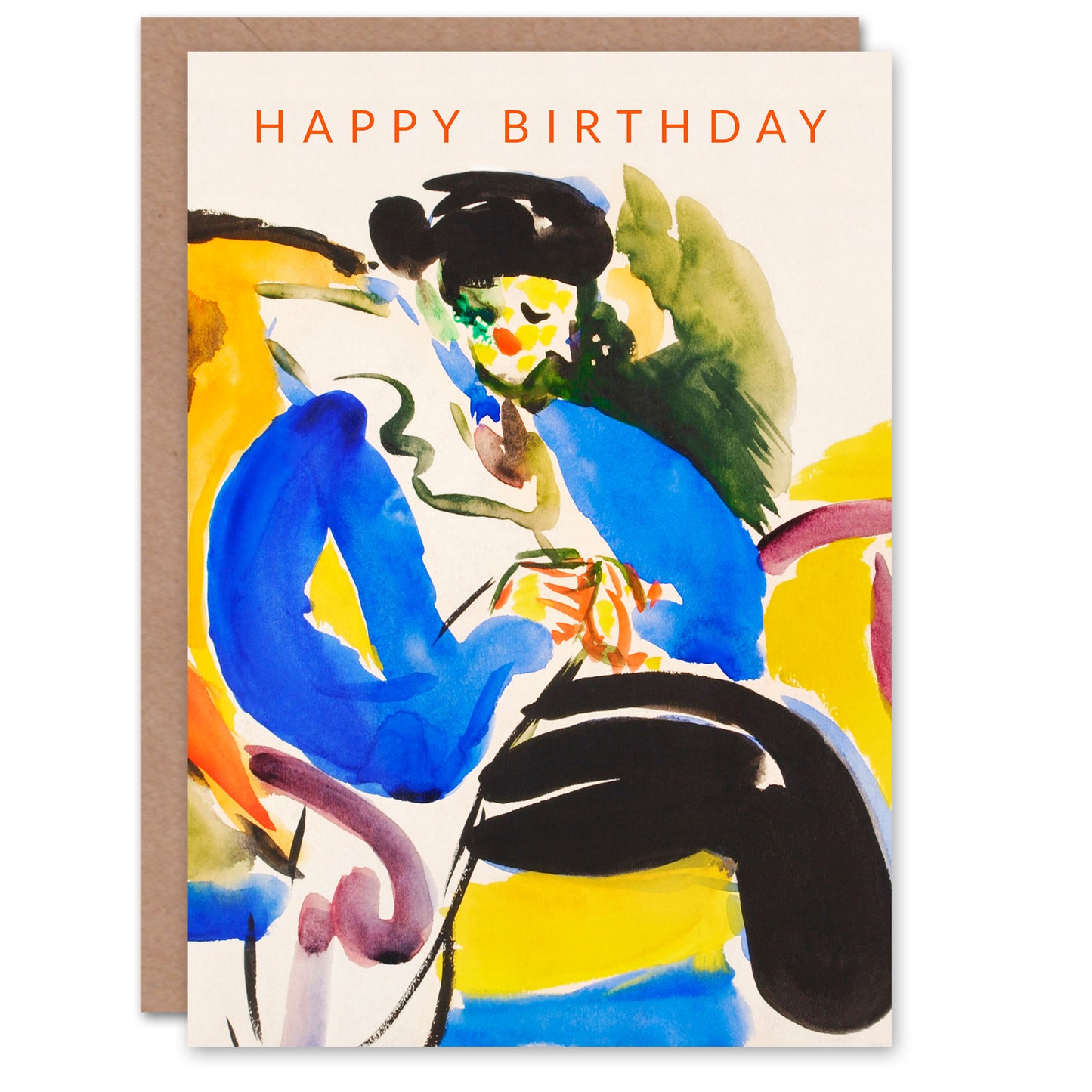 Henry Lyman Sayen Birthday Card Woman on Chair Abstract Painting