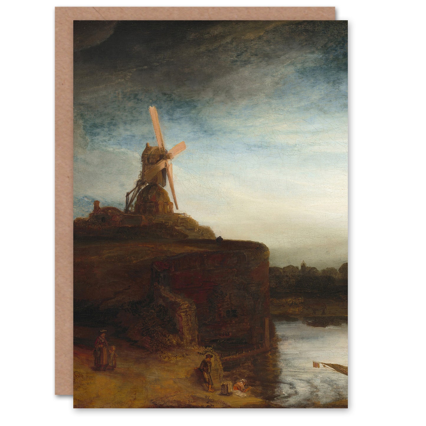 Rembrandt van Rijn Art Card The Mill Landscape Painting