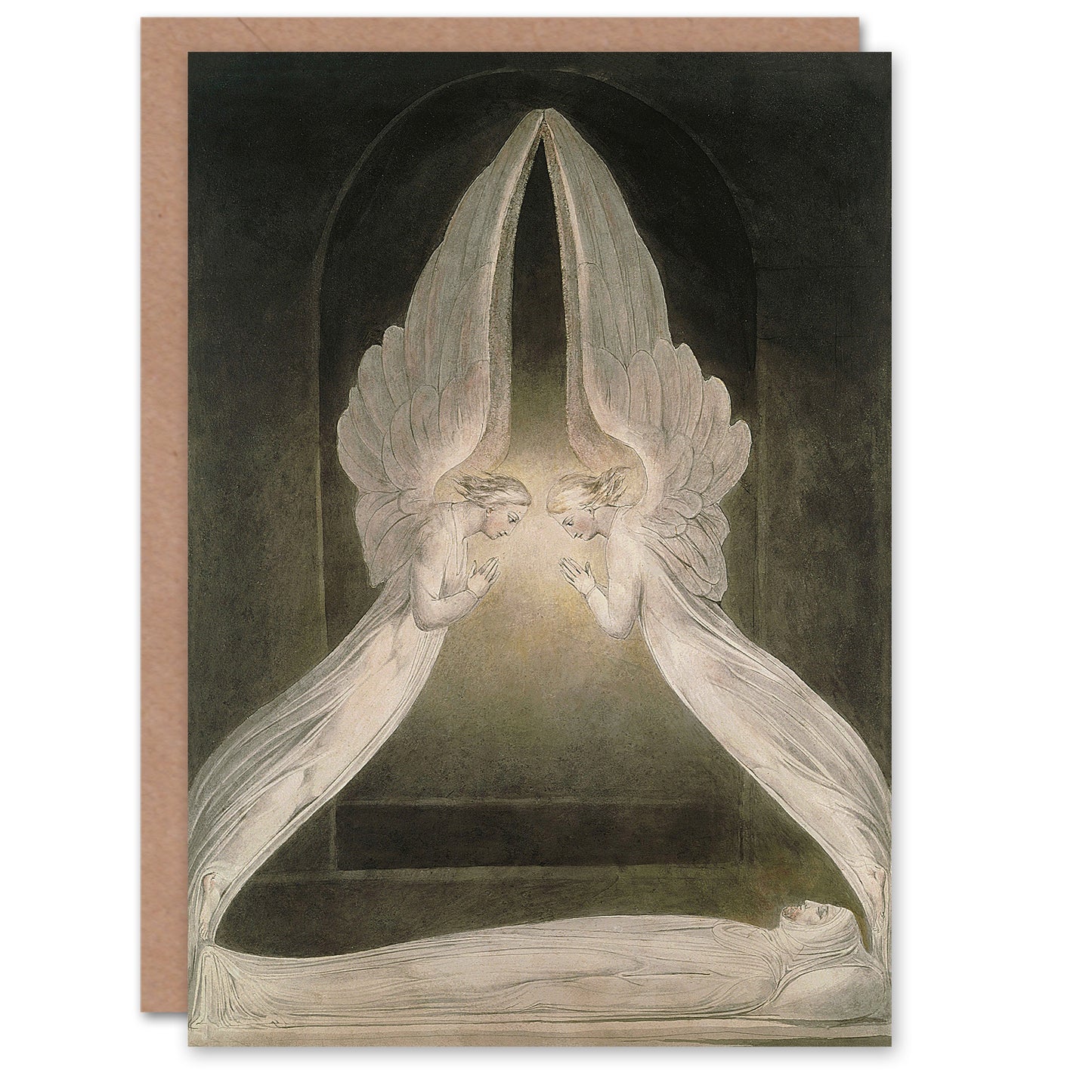 William Blake Art Card Christ in the Sepulchre Guarded by Angels