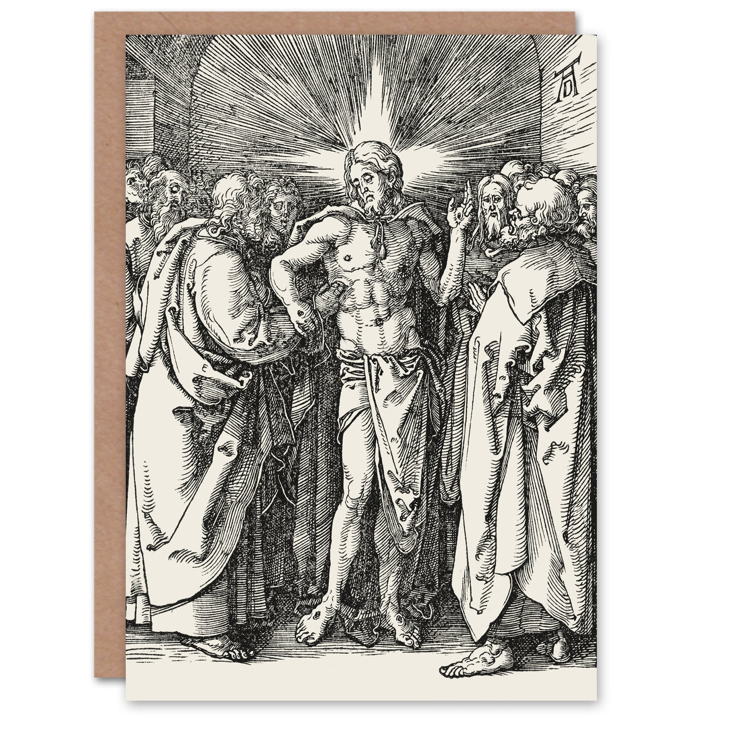 Albrecht Durer Art Card Doubting Thomas Touches Christ's Wounds