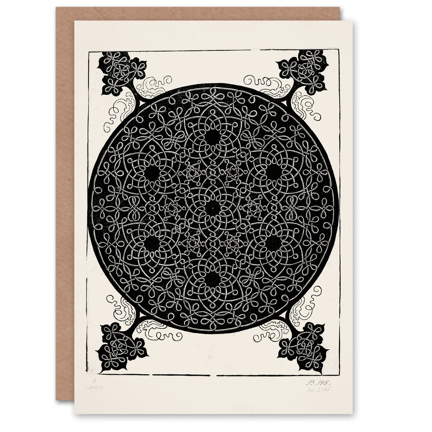 Albrecht Durer Art Card Knob With Seven Hexagonal Stars