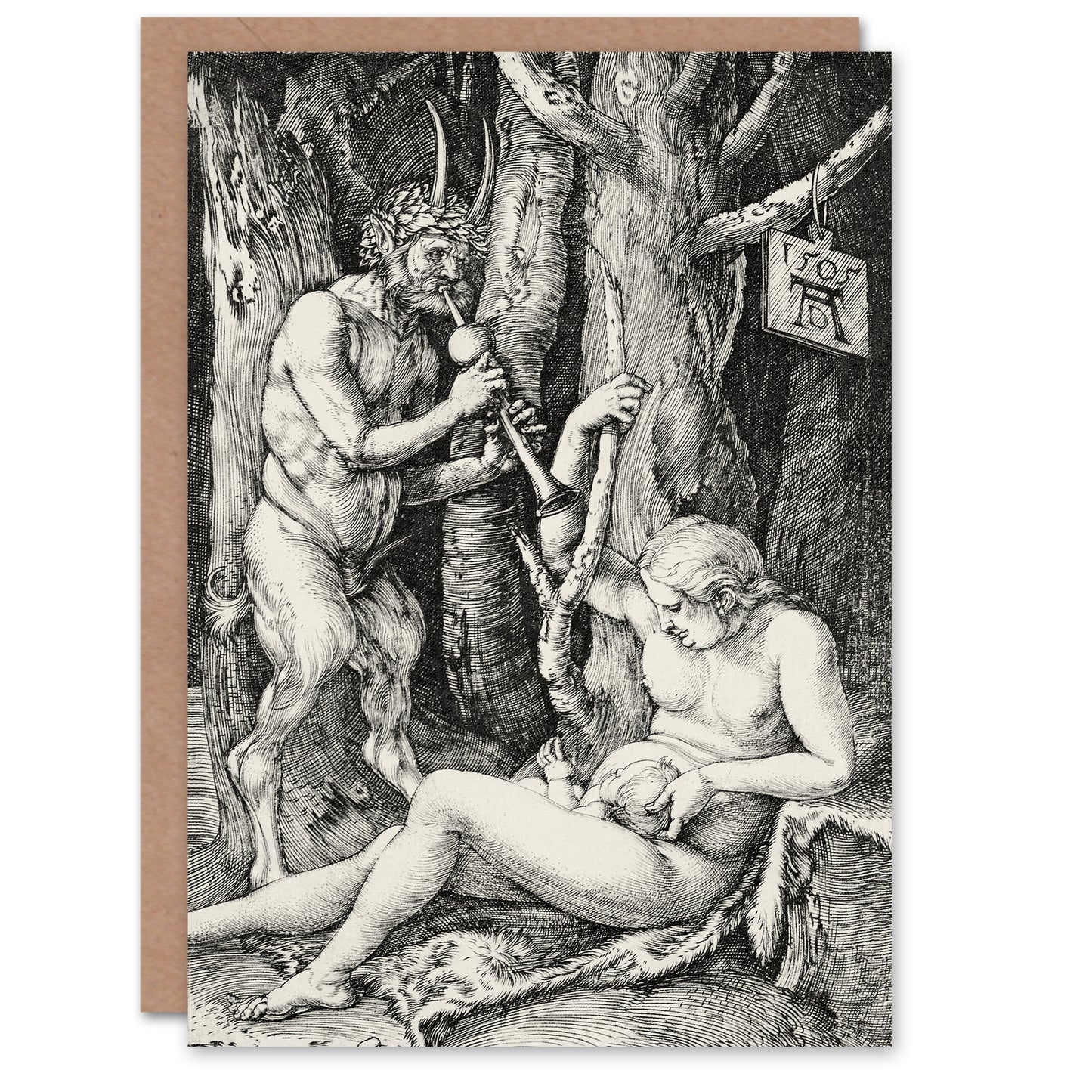 Albrecht Durer Art Card Satyr Family Nymph and Infant