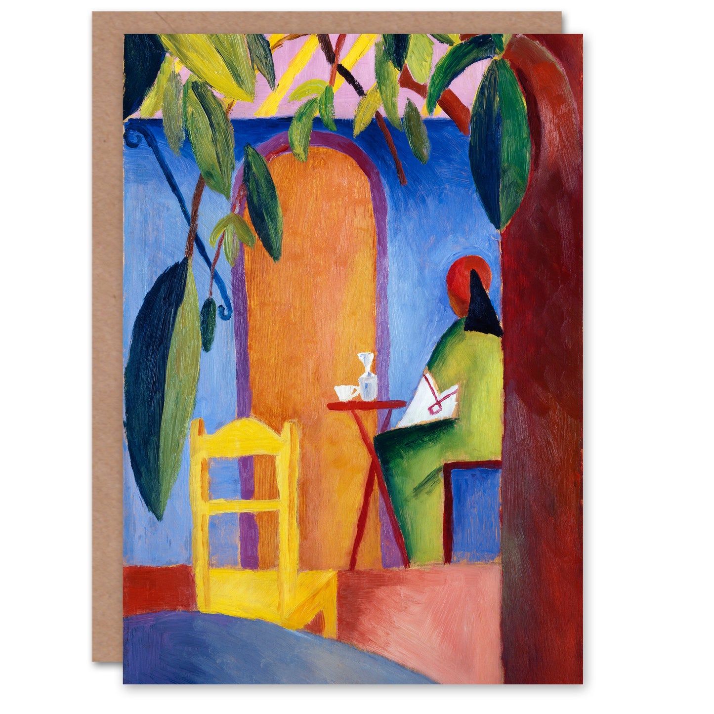 August Macke Art Card Turkish Cafe Colourful Oil Painting