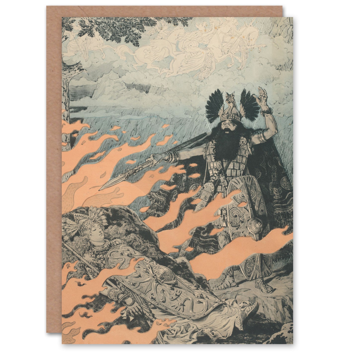Eugene Grasset Art Card Poster for the Valkyrie Opera by Wagner