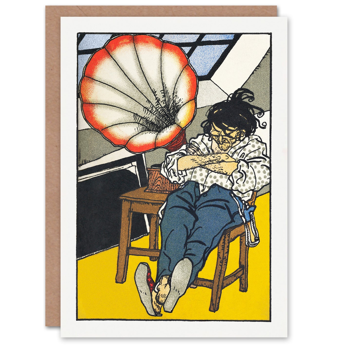 Moriz Jung Art Card A Beethoven Enthusiast Painting