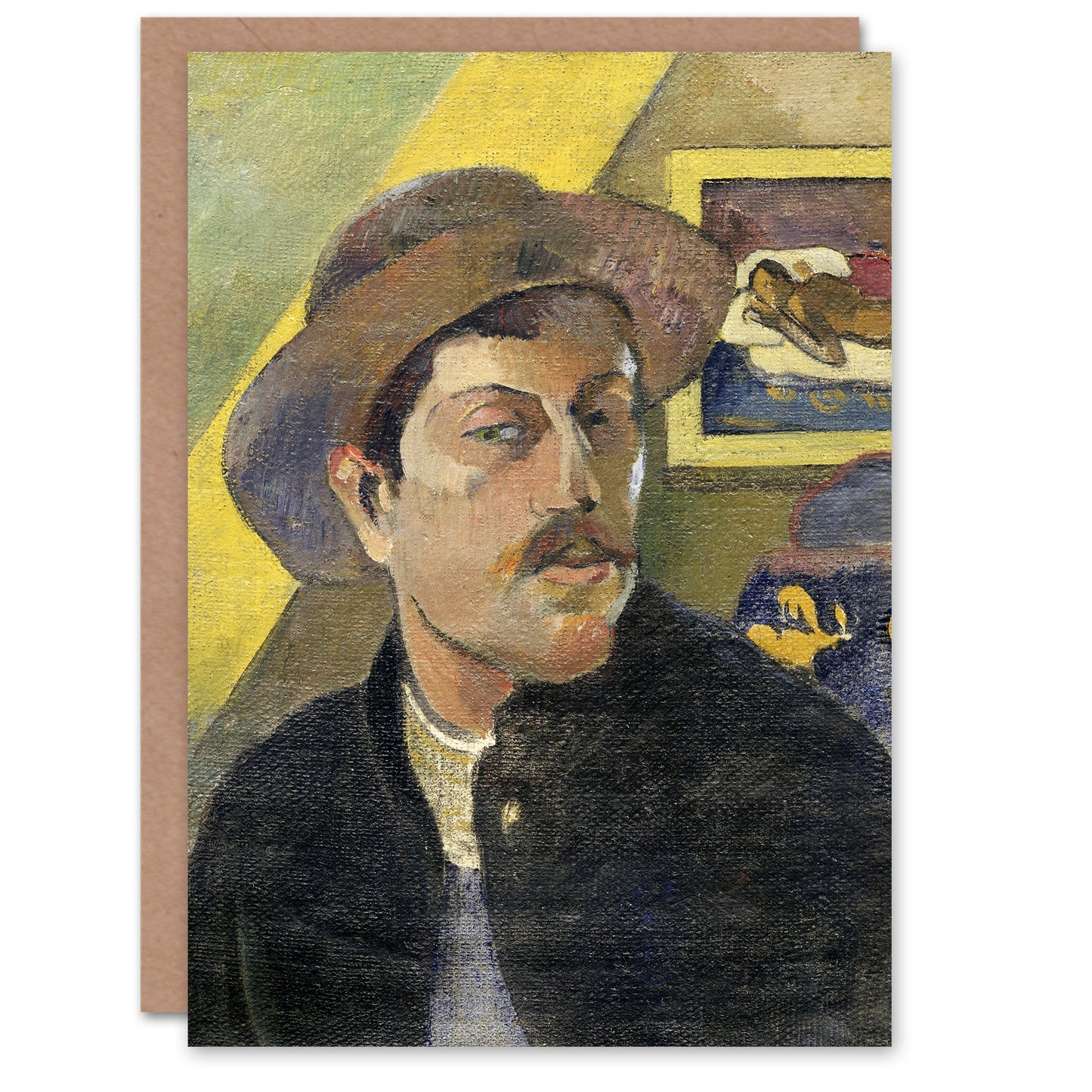 Paul Gauguin Art Card Self Portrait in a Hat Oil Painting
