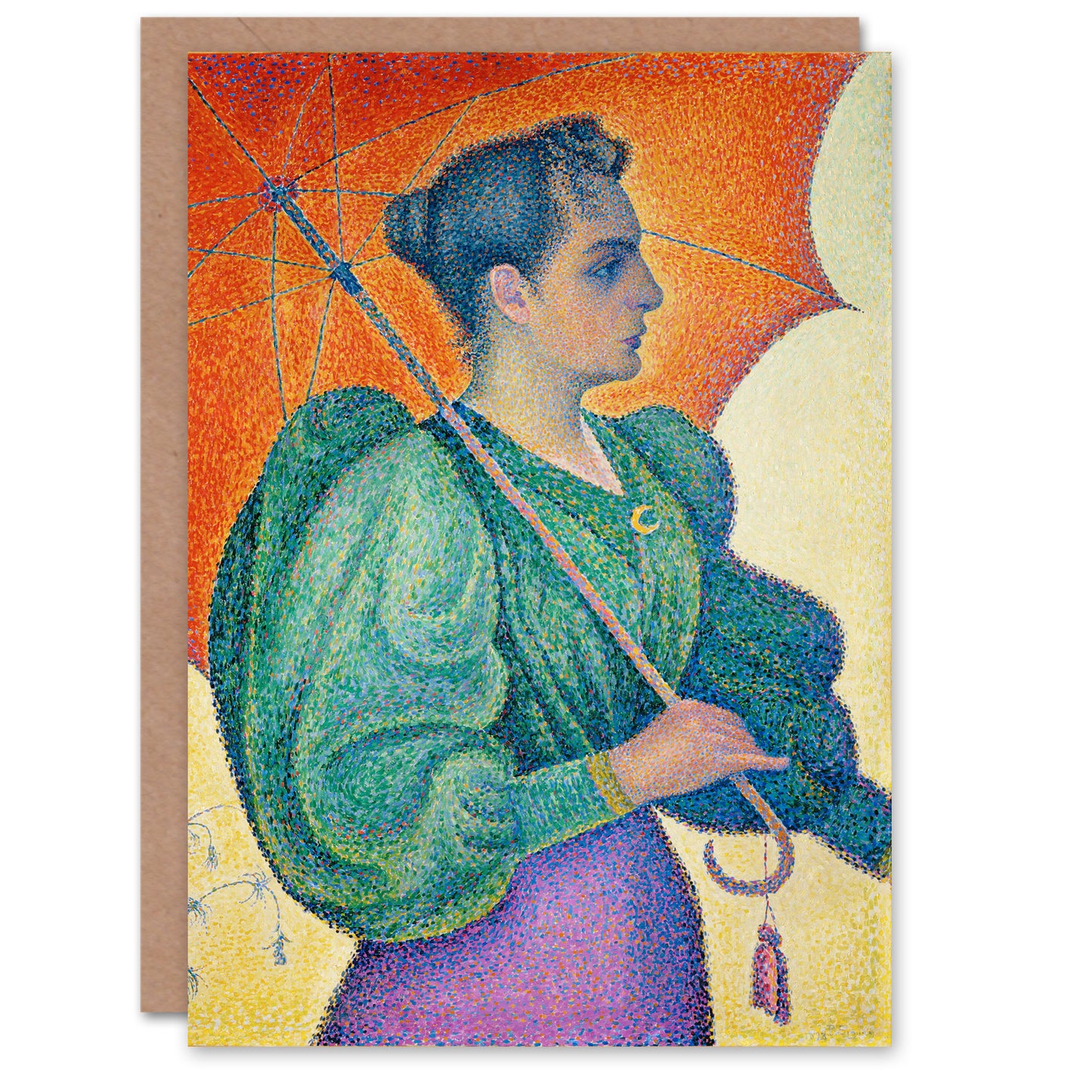 Paul Signac Art Card Woman With An Umbrella Portrait