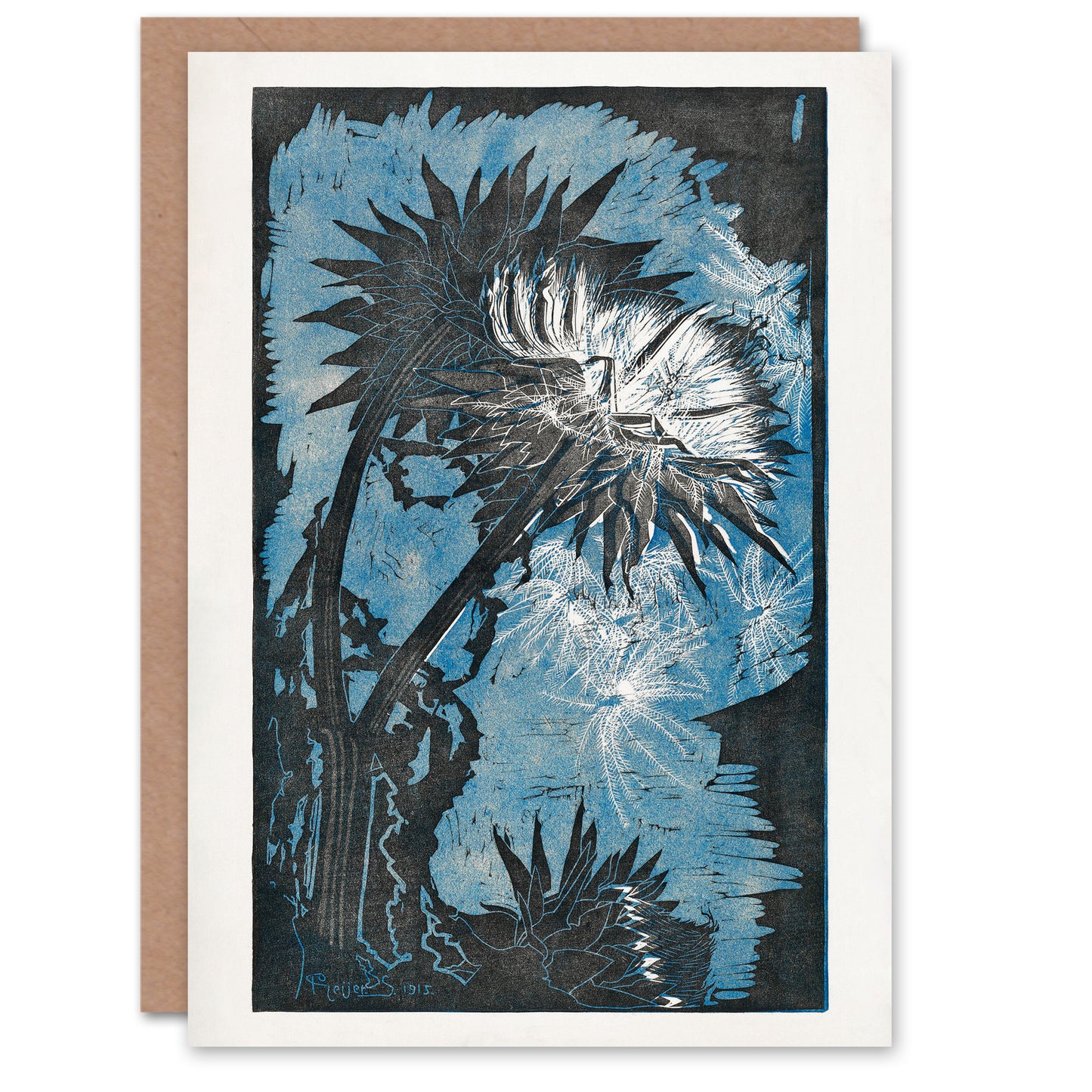 Reijer Stolk Art Card Artichoke Flower Abstract Floral Painting