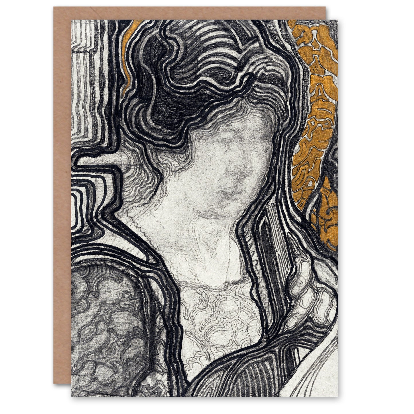 Reijer Stolk Art Card Woman Playing Cello Stylised Portrait