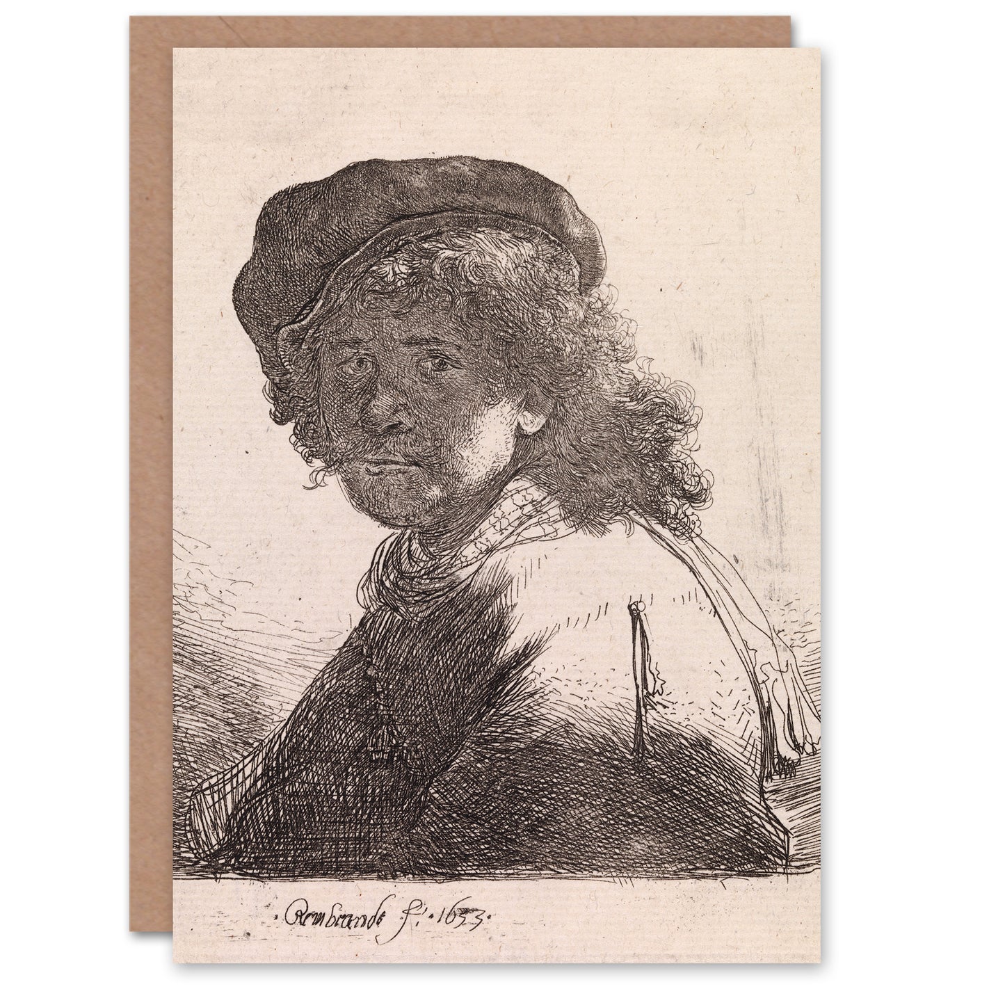 Rembrandt van Rijn Art Card Self Portrait in a Cap and Scarf