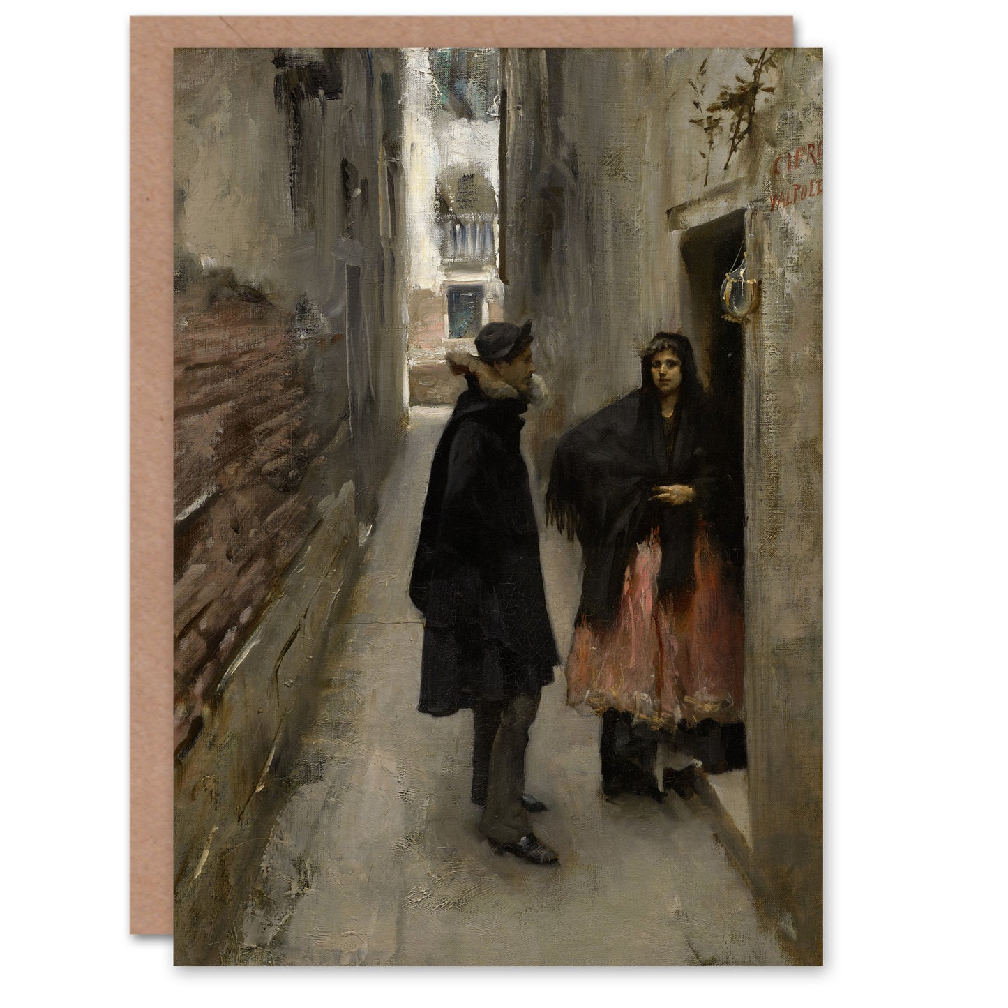 John Singer Sargent Art Card Narrow Street in Venice