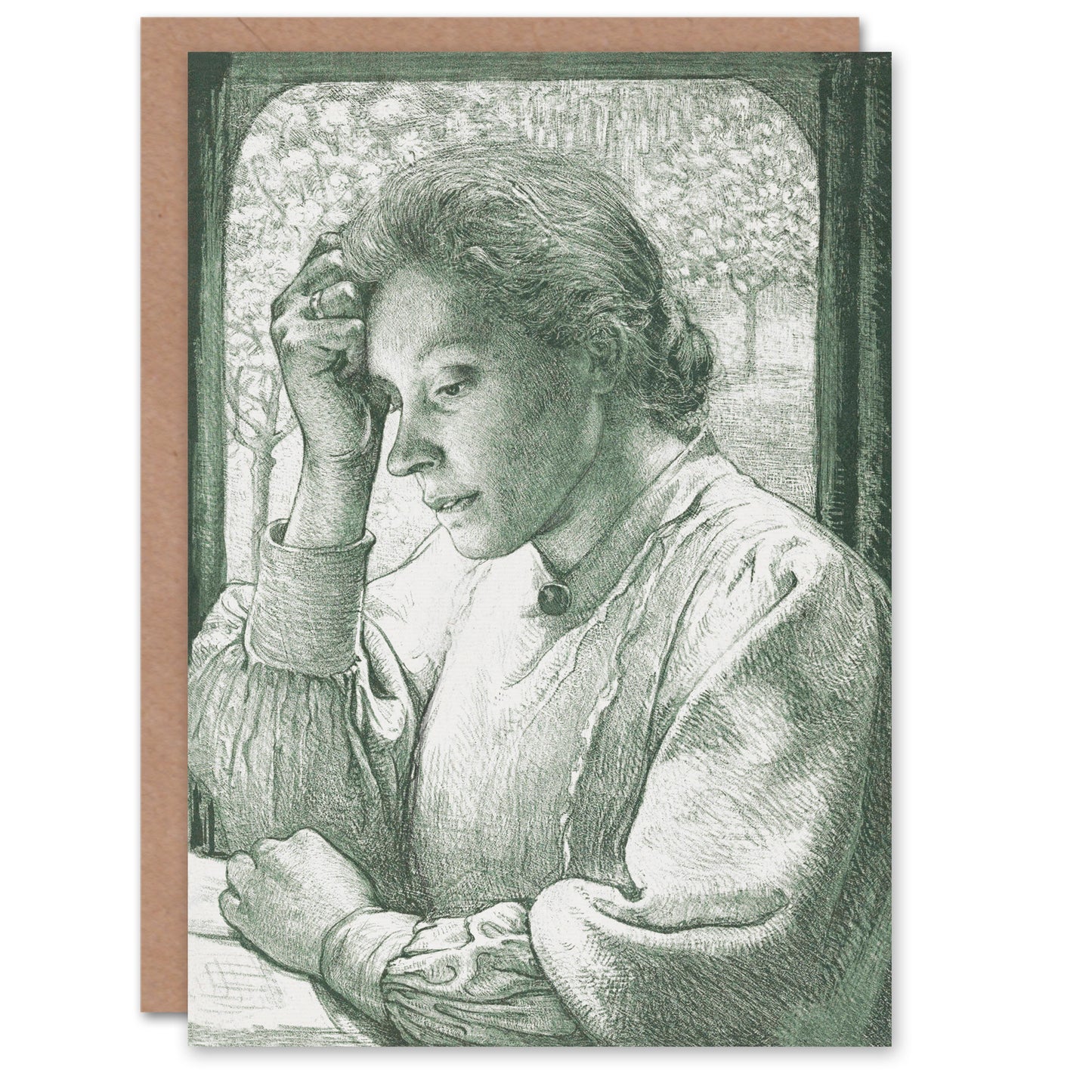 Richard Roland Holst Art Card Pencil Portrait of Henriette