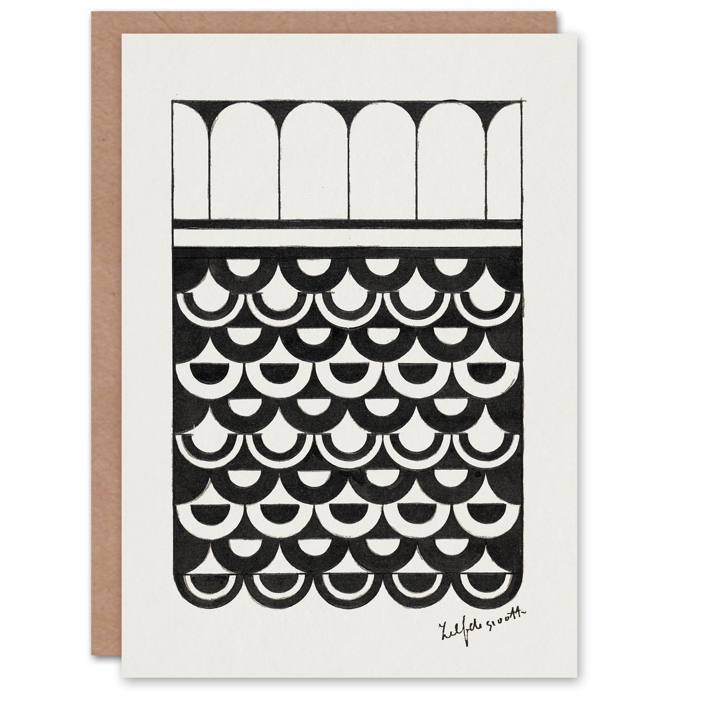 Samuel J De Mesquita Art Card Geometric Ornament of Scales