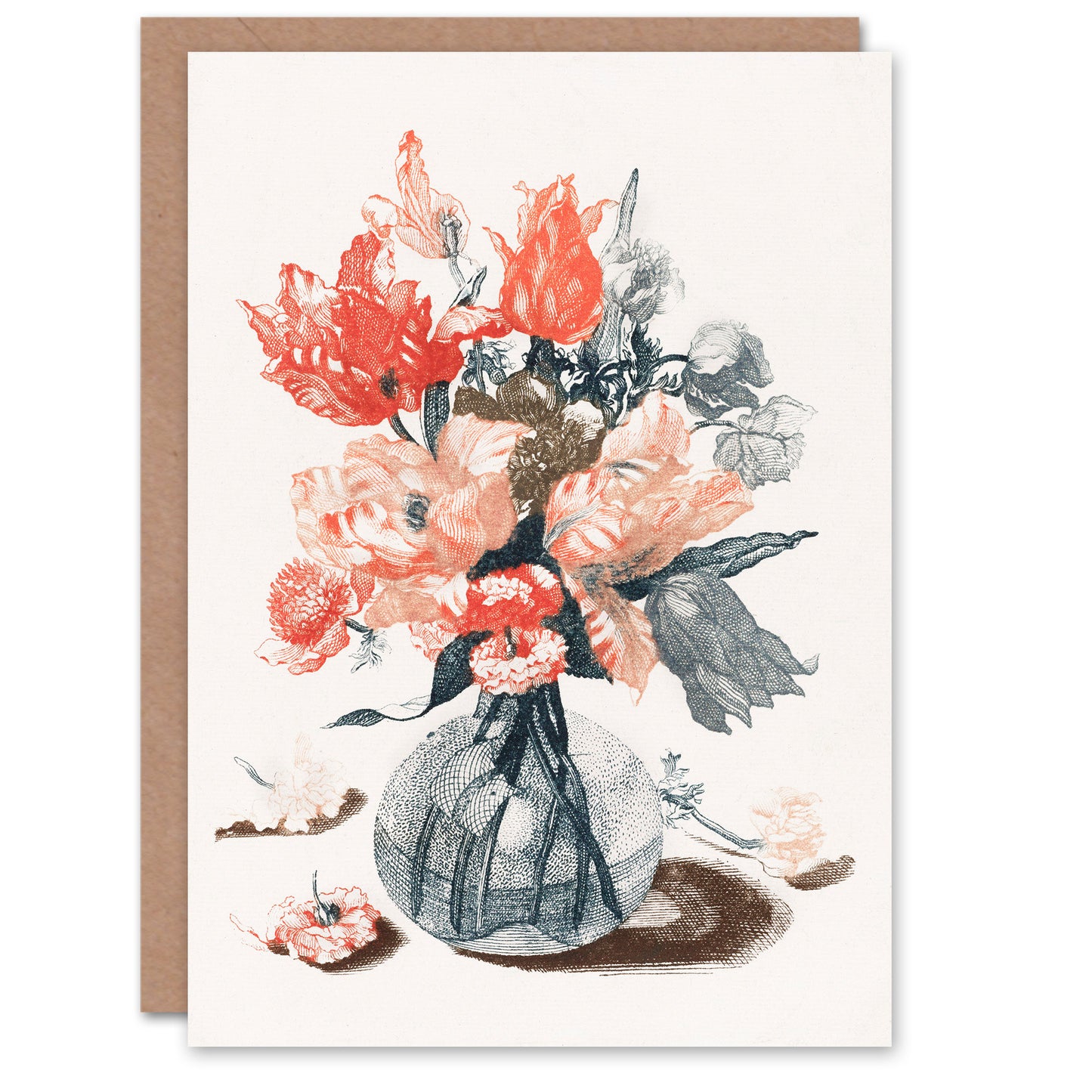 Johan Teyler Art Card Glass Vase With Spring Flowers