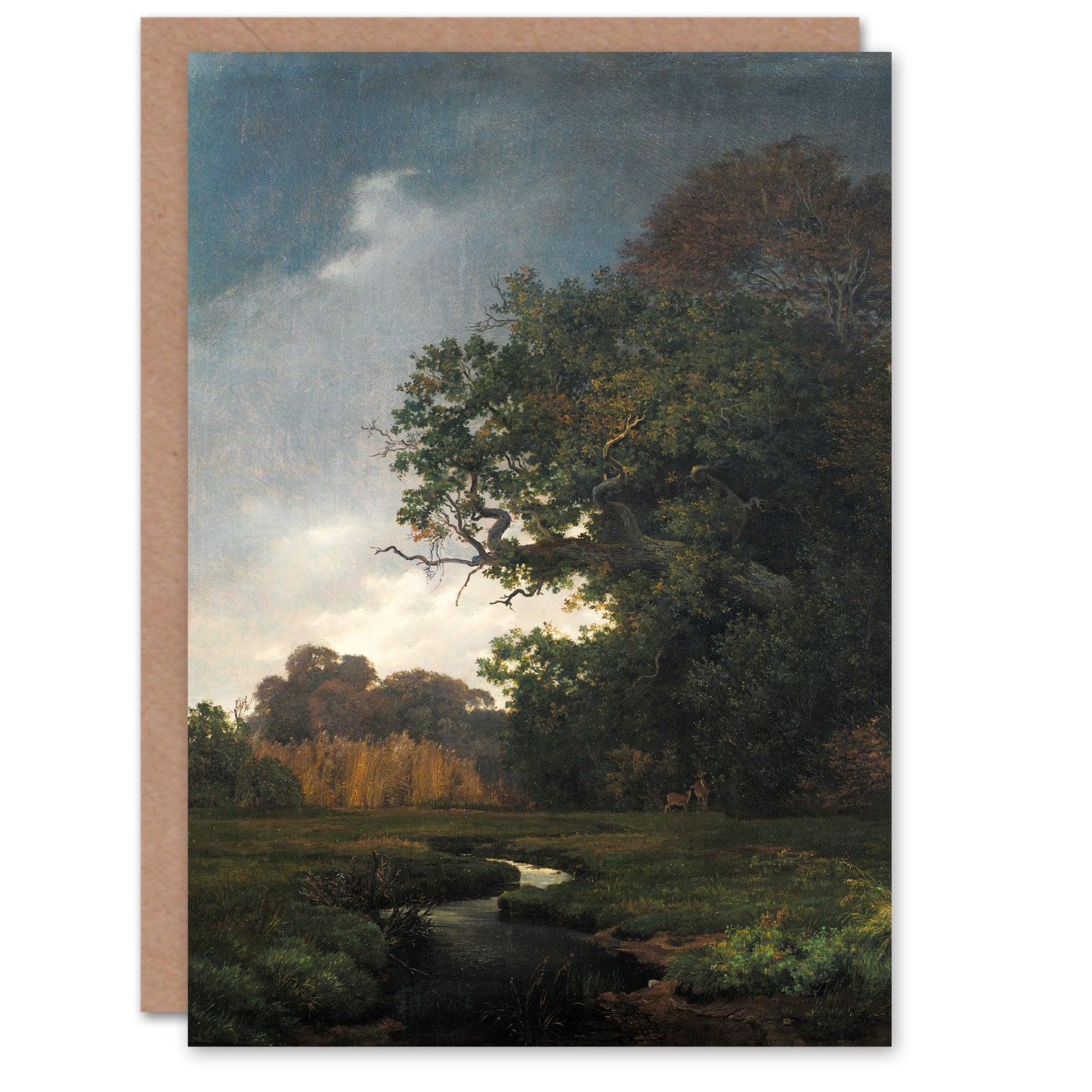 Johan Thomas Lundbye Art Card Landscape With Gray Weather