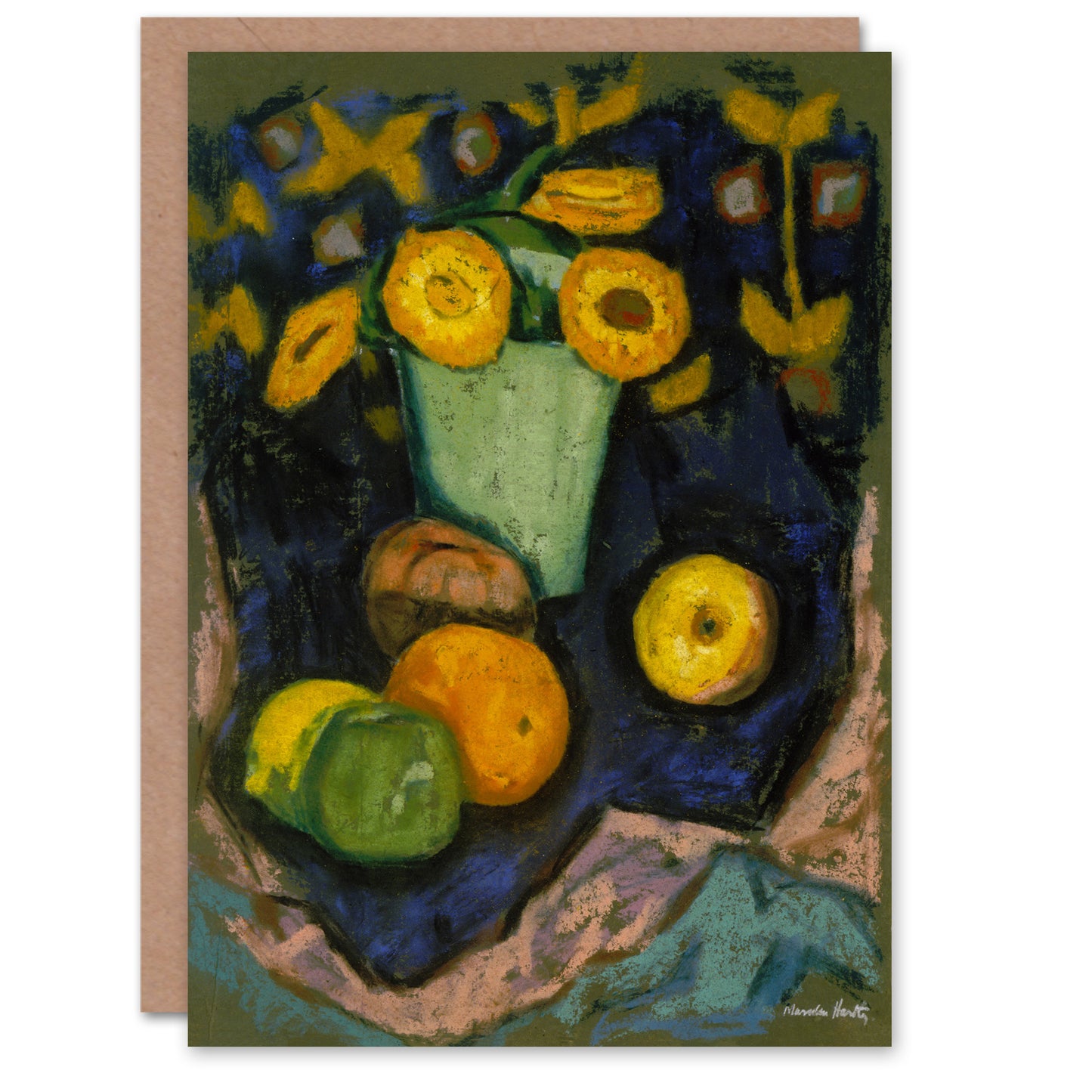 Marsden Hartley Art Card Still Life with Flowers and Fruit