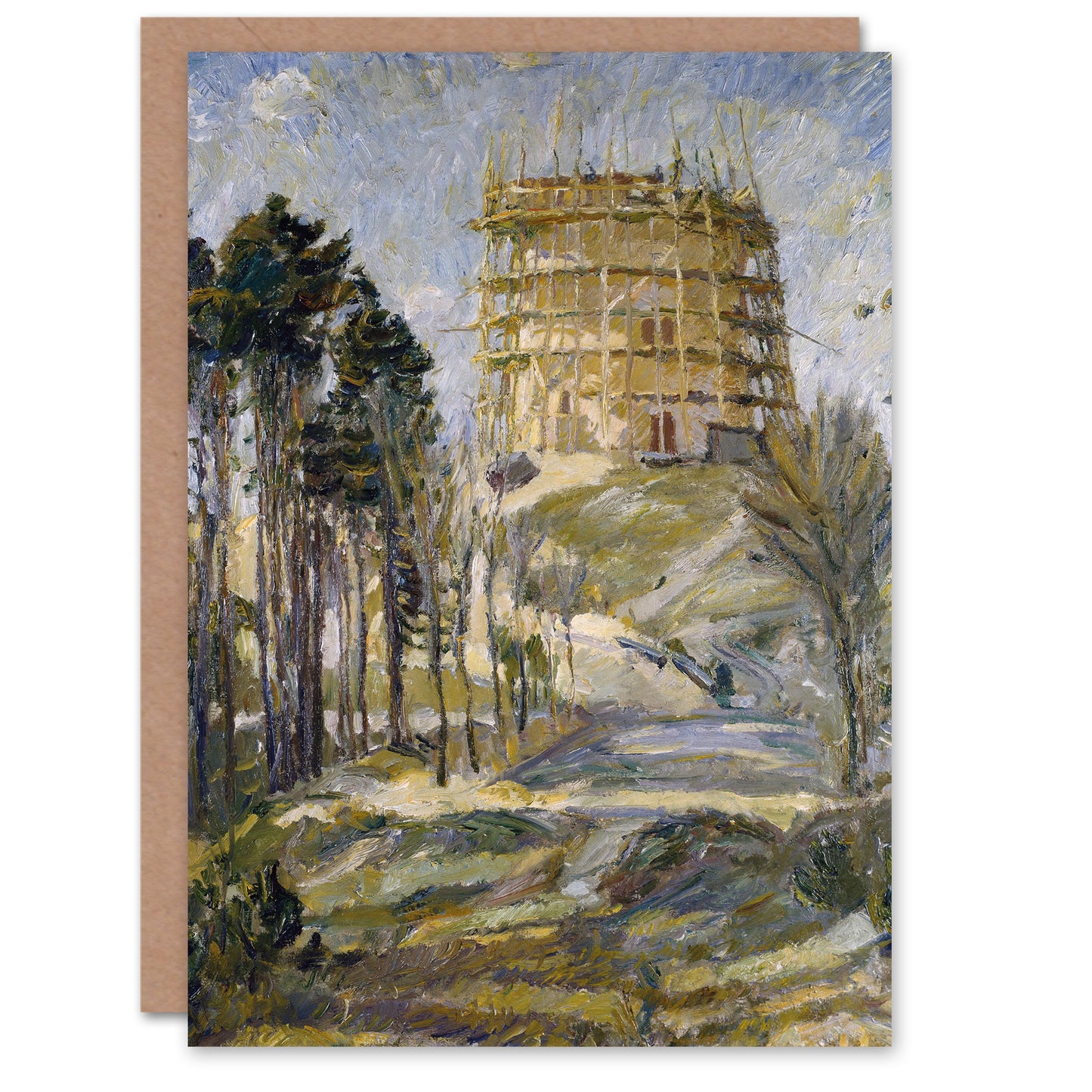 Max Beckmann Art Card Water Tower in Hermsdorf Landscape