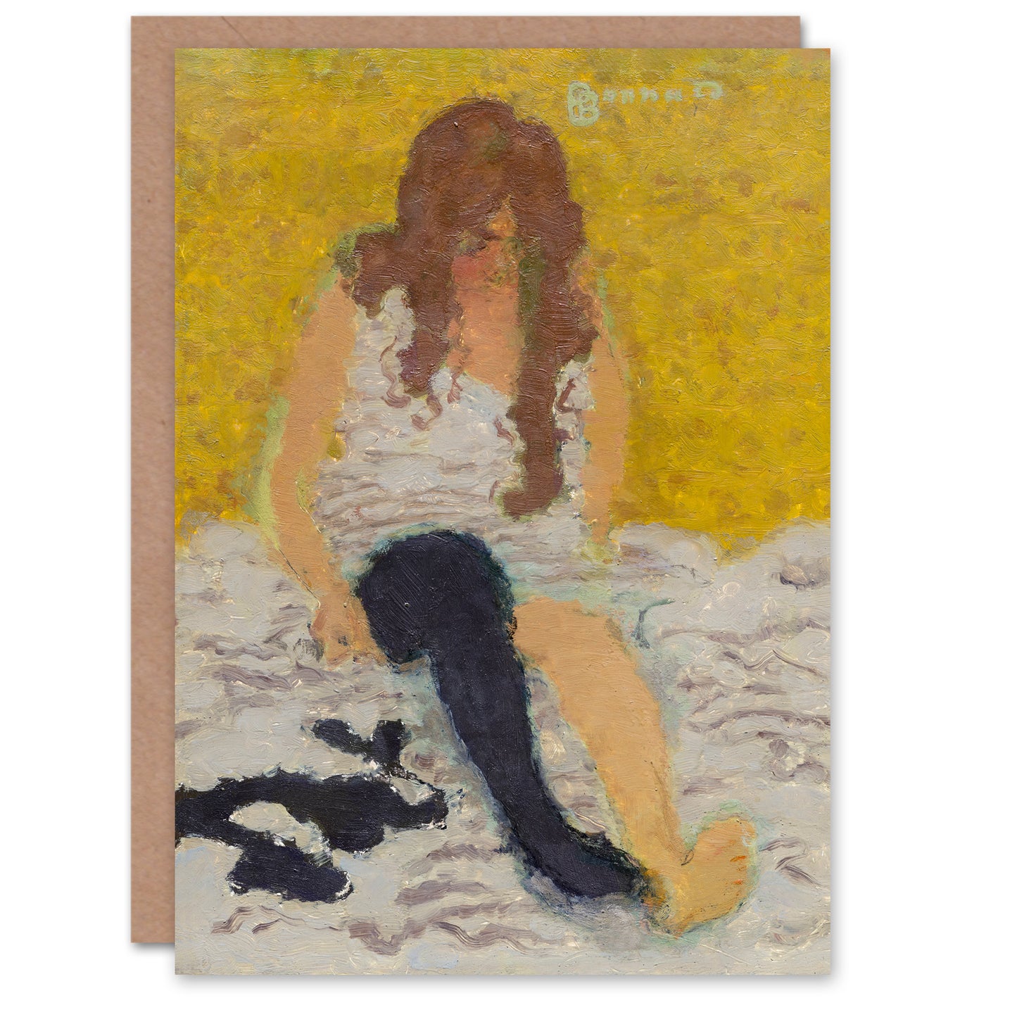Pierre Bonnard Art Card Woman Putting on Her Stockings