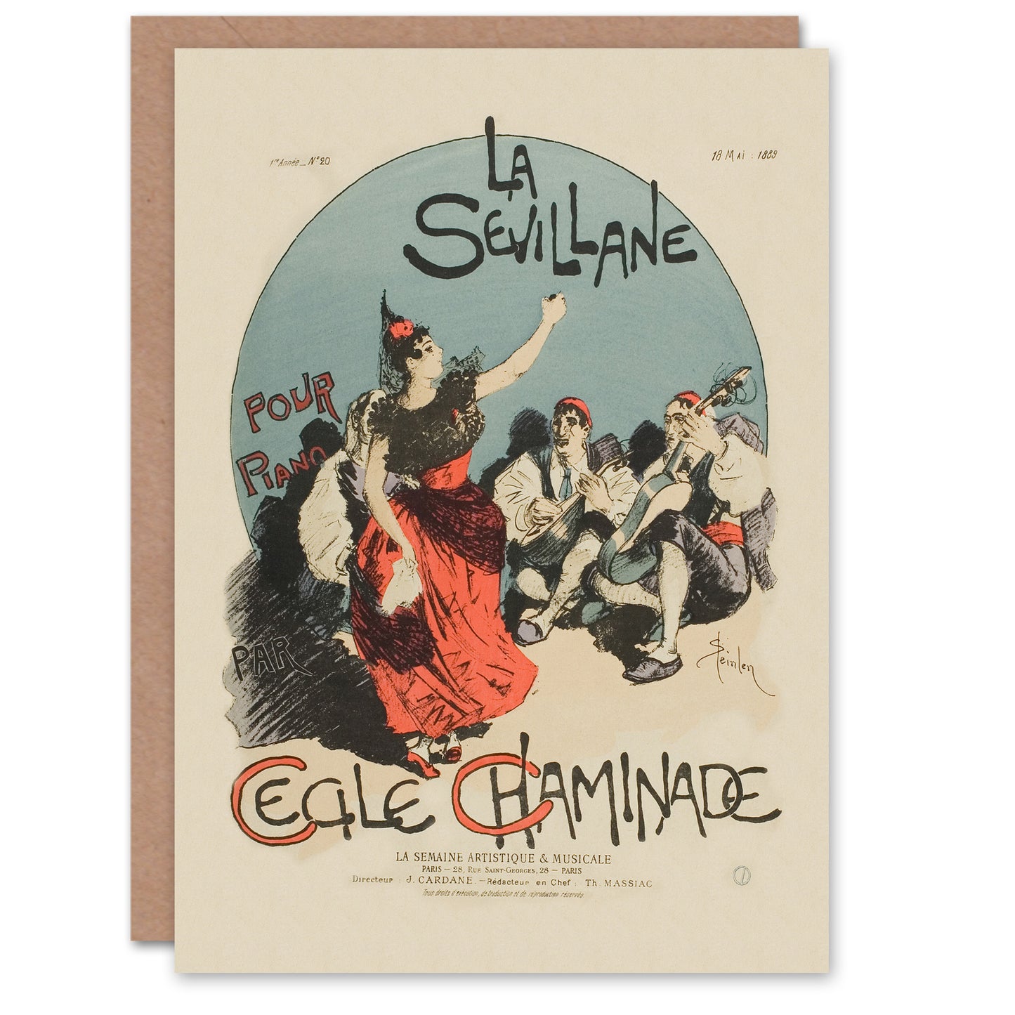 Steinlen Art Card Overture Cover for Woman from Seville