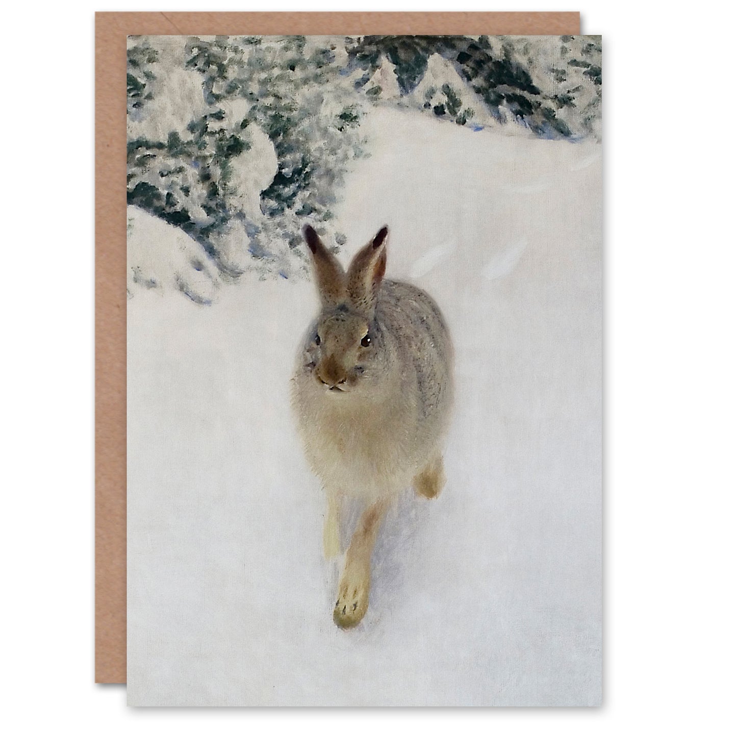 Bruno Liljefors Art Card Hare in Winter Landscape