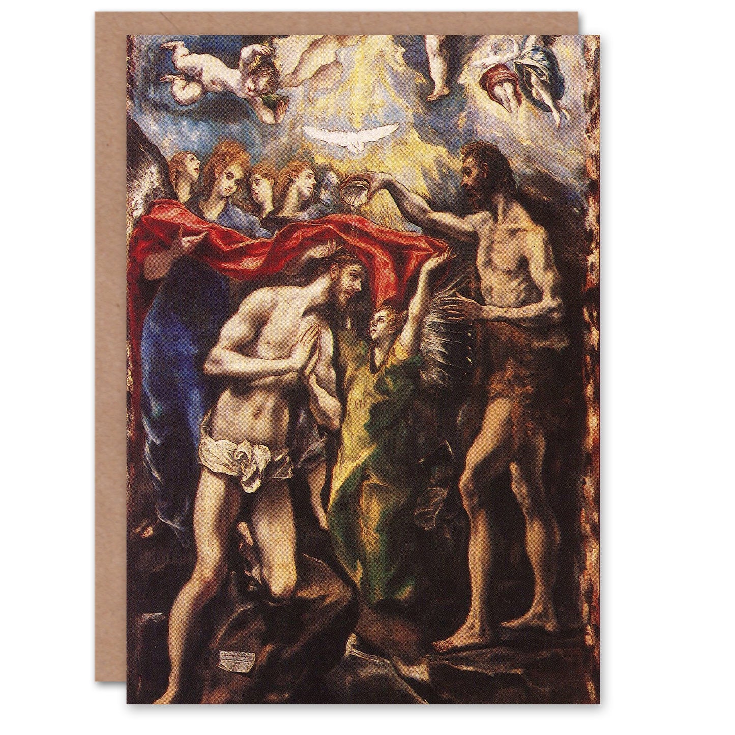 El Greco Art Card The Baptism of Christ John The Baptist