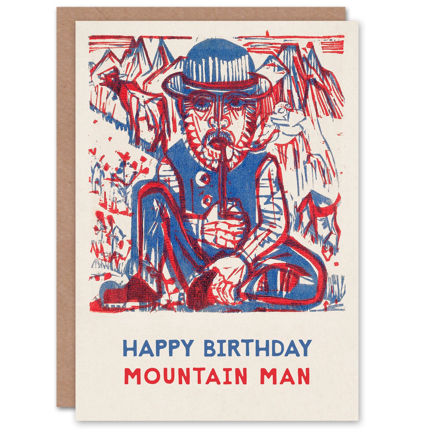 Ernst Ludwig Kirchner Birthday Card Smoking Peasant Mountain Man
