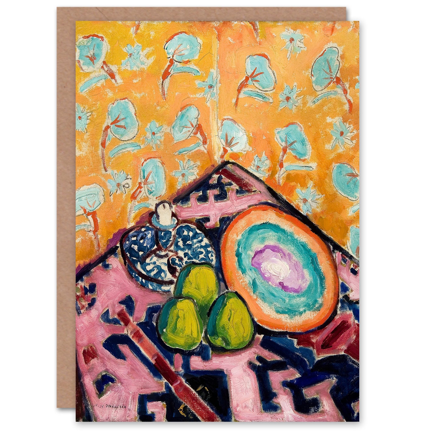 Alfred Henry Maurer Colourful Still Life Painting Art Greeting Card