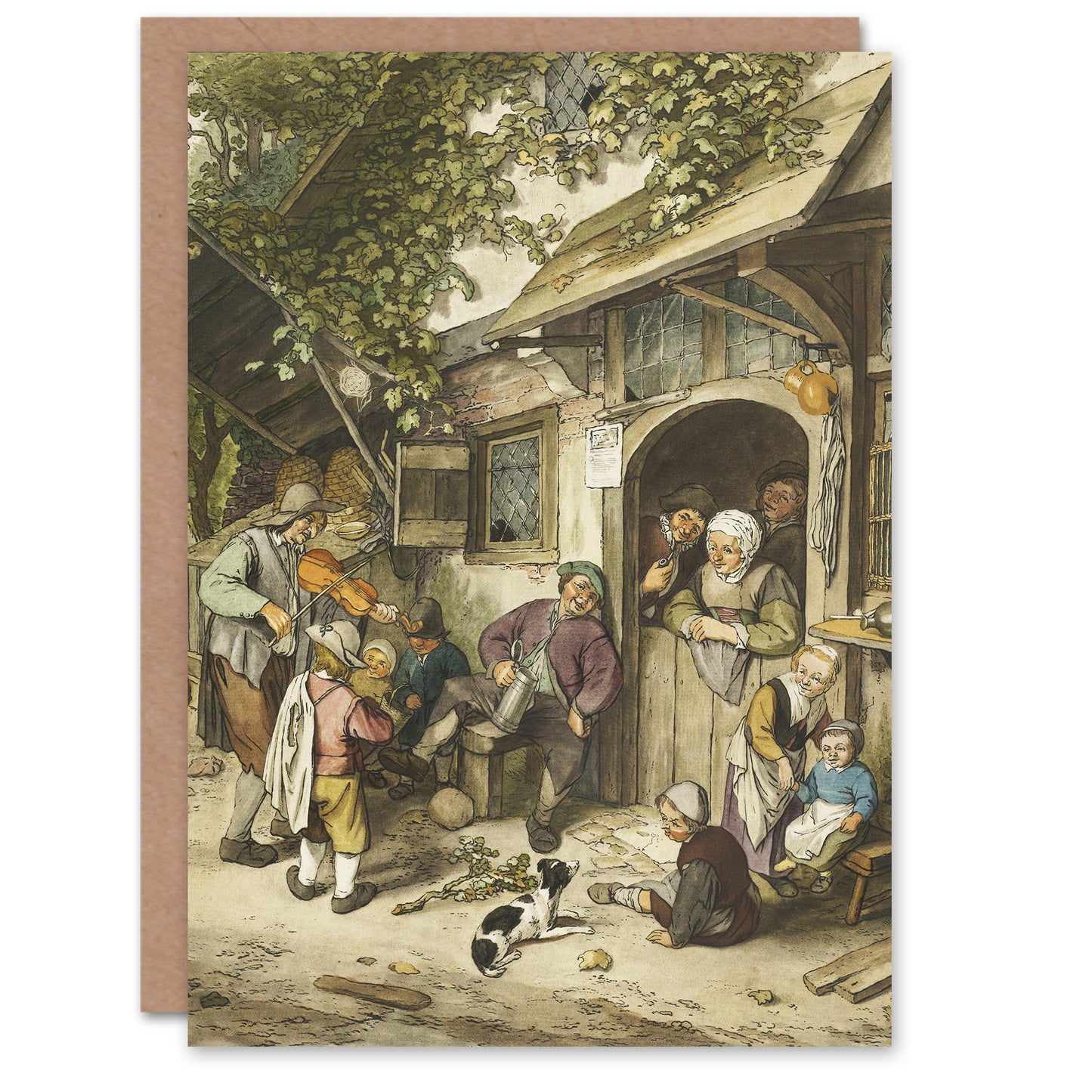 Cornelis Ploos van Amstel Violin Player At An Inn Art Greeting Card