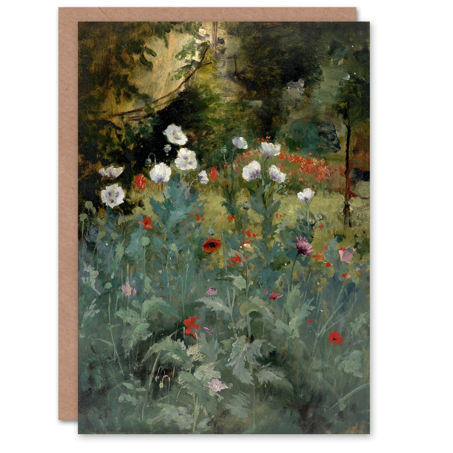 Eliphalet Andrews Poppies Wildflower Painting Art Greeting Card