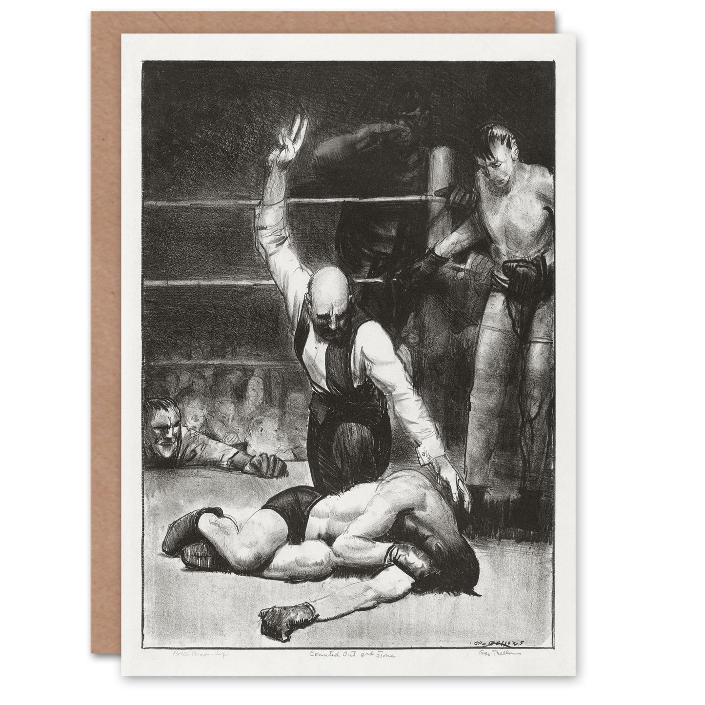 George Bellows Counted Out Second Stone Boxing Art Greeting Card