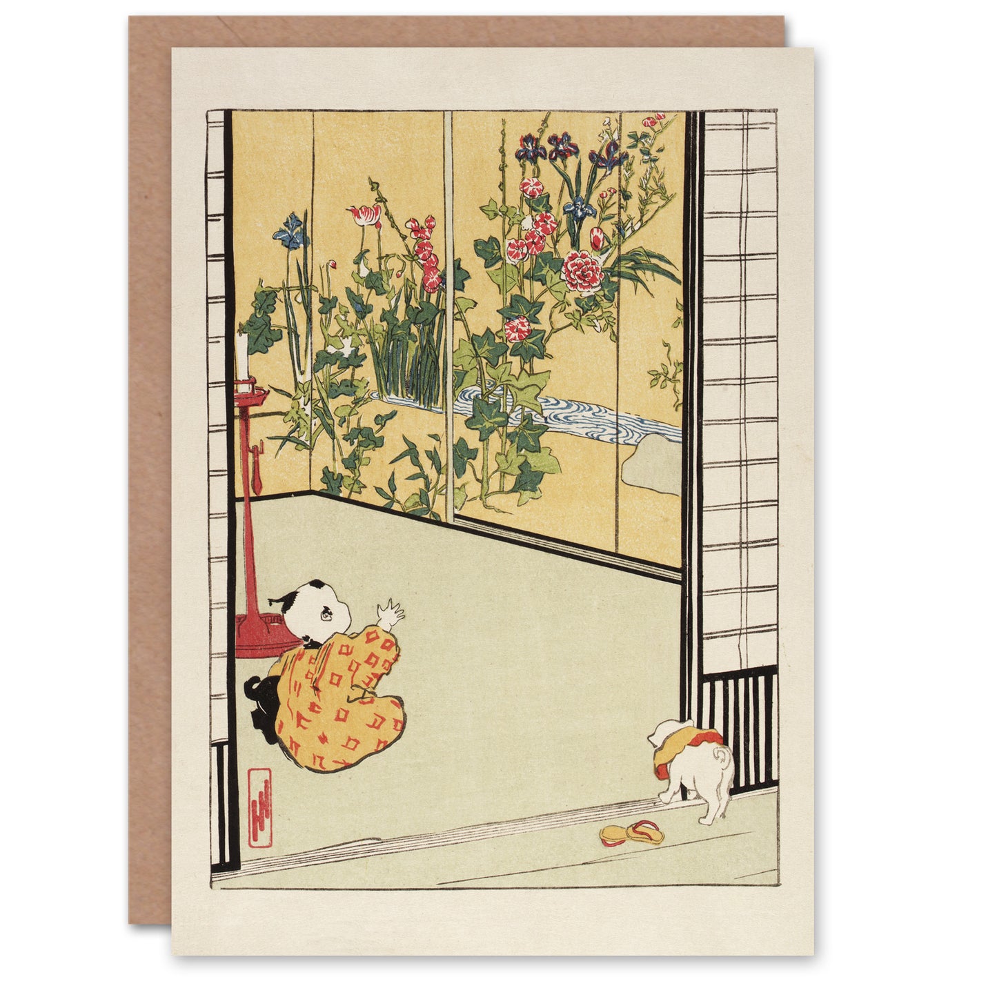 Helen Hyde Japanese Home Interior Decoration Art Greeting Card