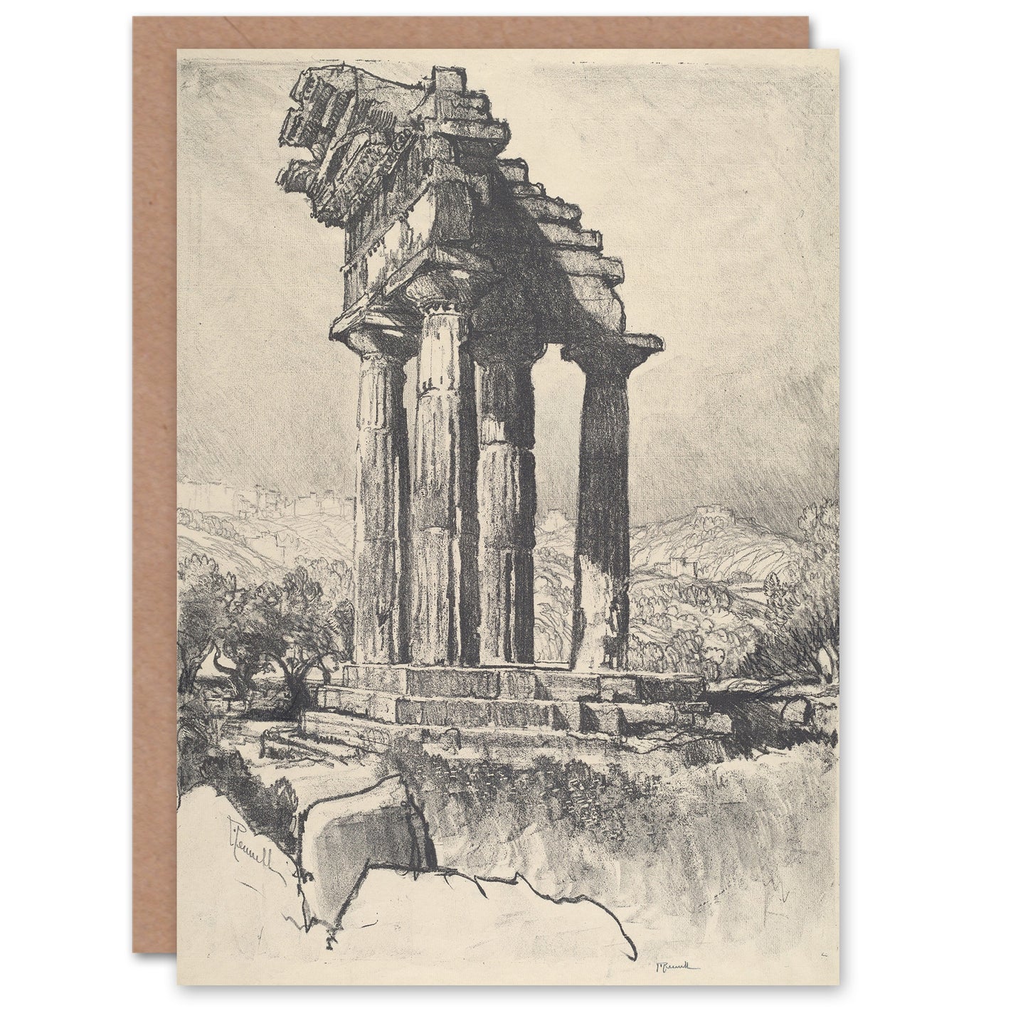 Joseph Pennell The Columns of Castor and Pollux Art Greeting Card