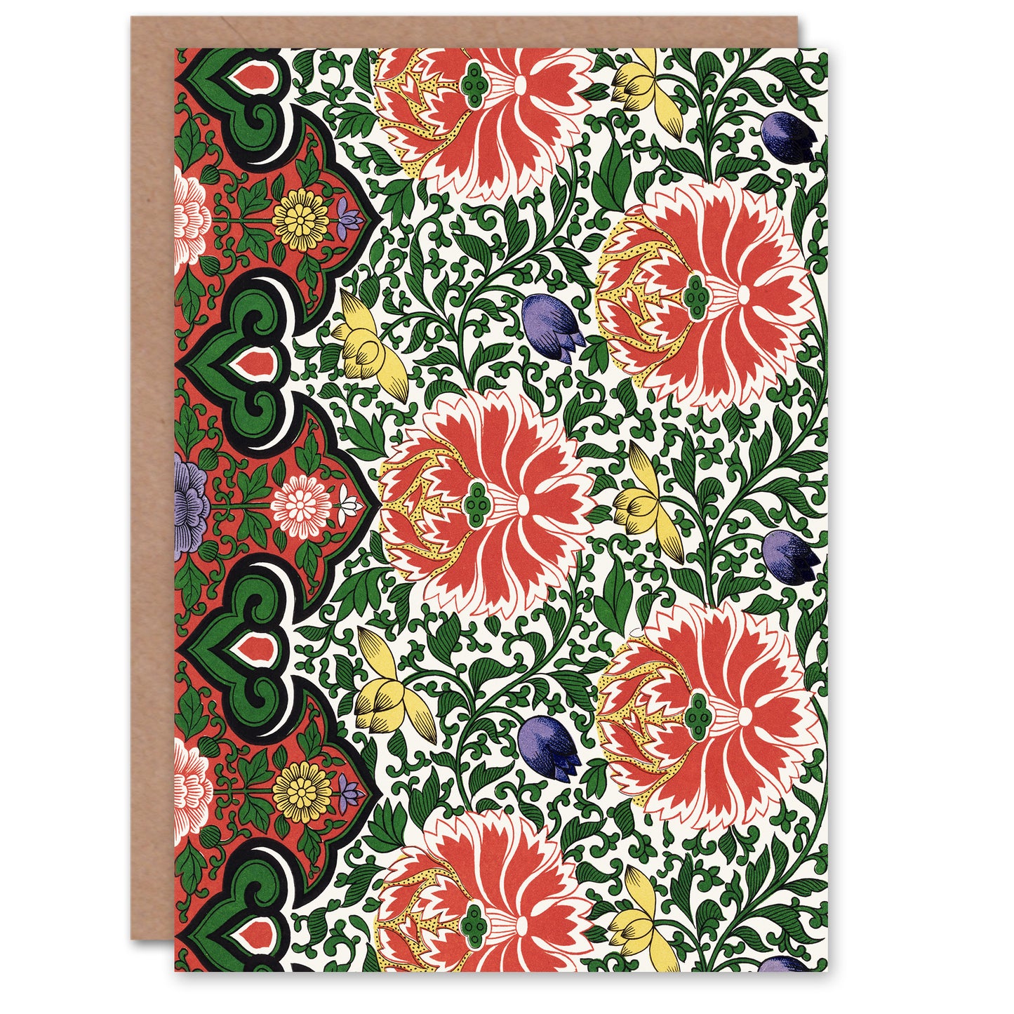 Owen Jones Vintage Arabesque Floral Pattern Art Greeting Card