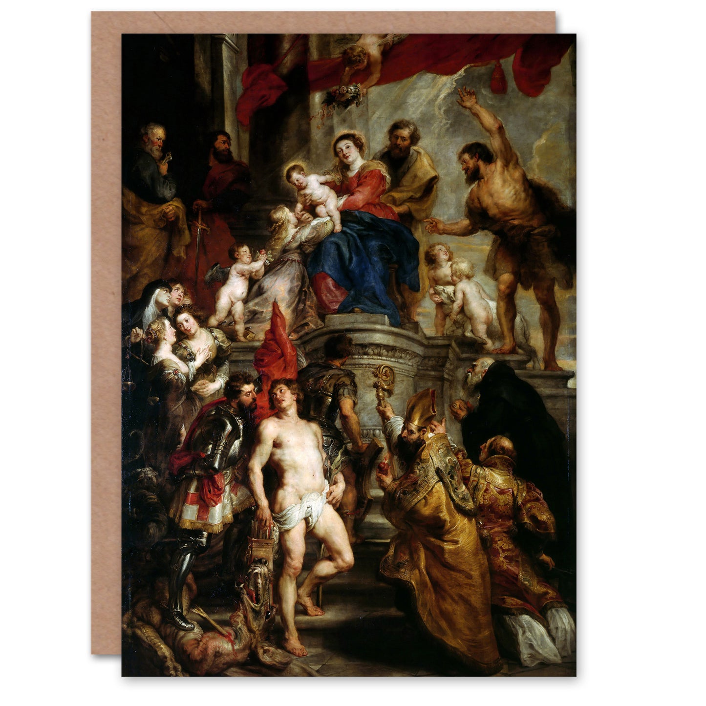 Peter Paul Rubens Mystic Marriage of Saint Catherine Art Greeting Card