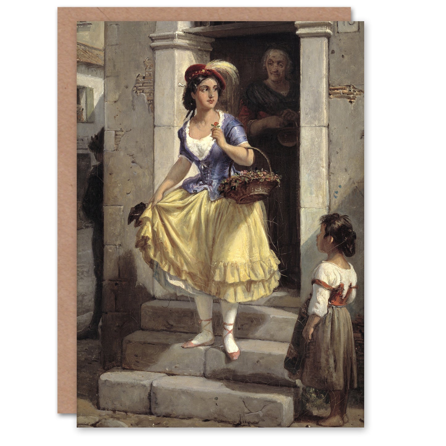 Wilhelm Marstrand An Italian Woman Goes to Carnival Art Greeting Card