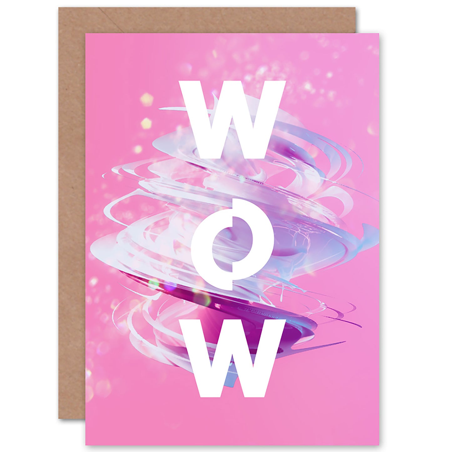 Wow Abstract Swirl Bright Bold Quote Greetings Card