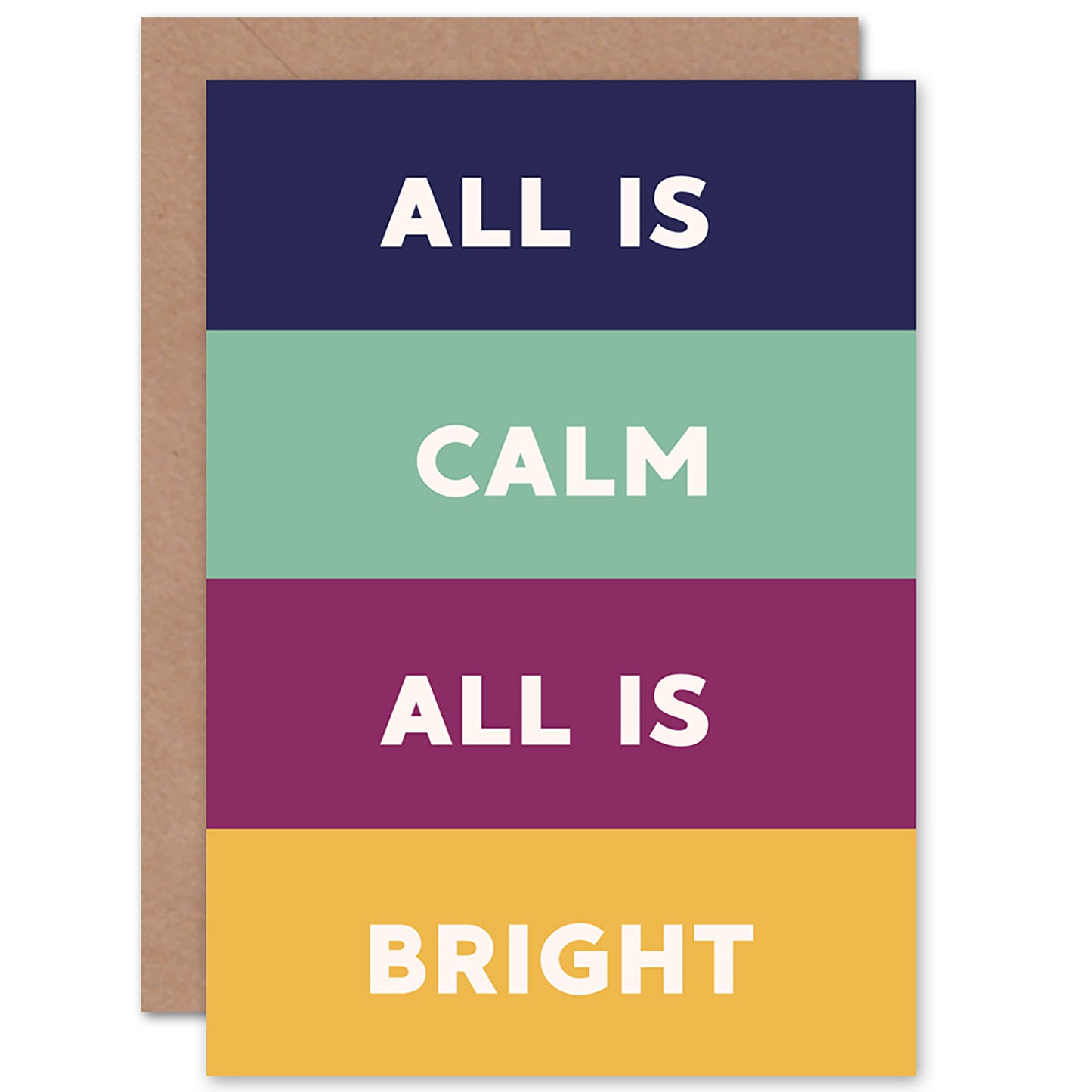 All Is Calm Bright Holy Night Greetings Card