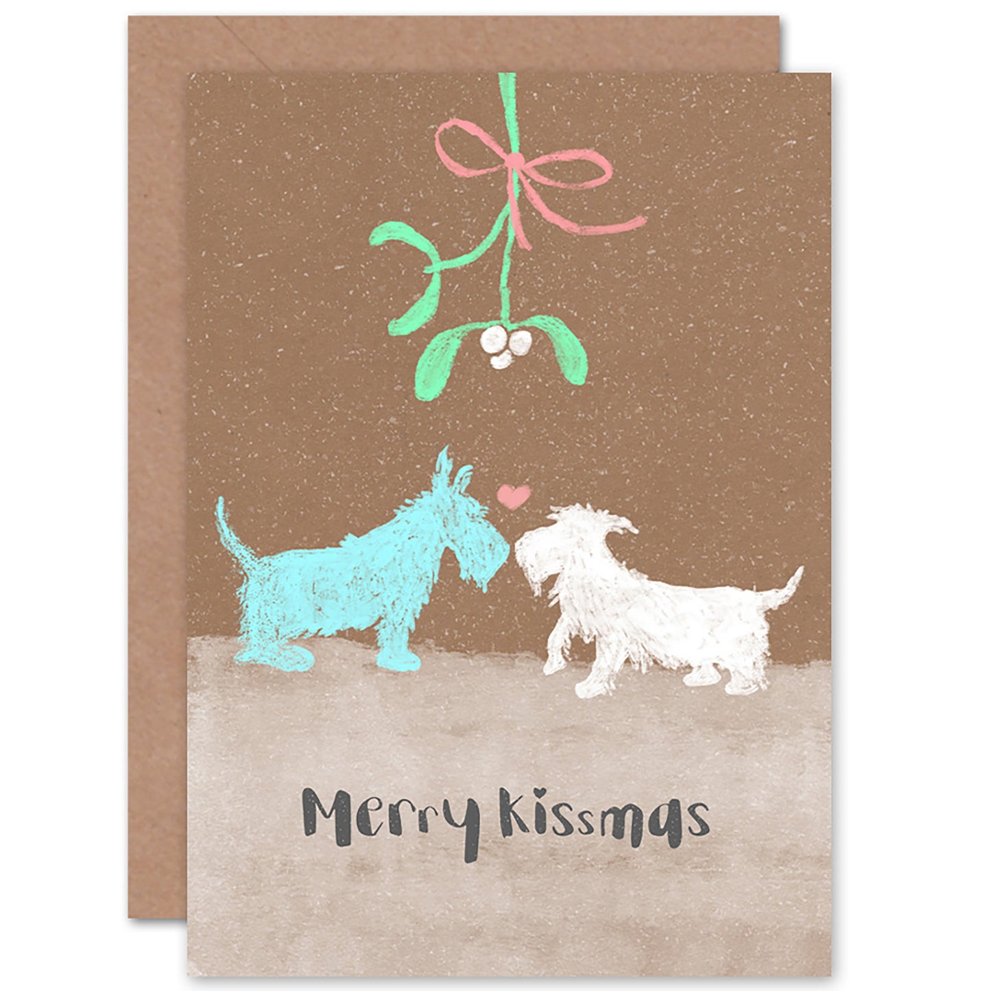 Scottish Terriers Mistletoe Christmas Card