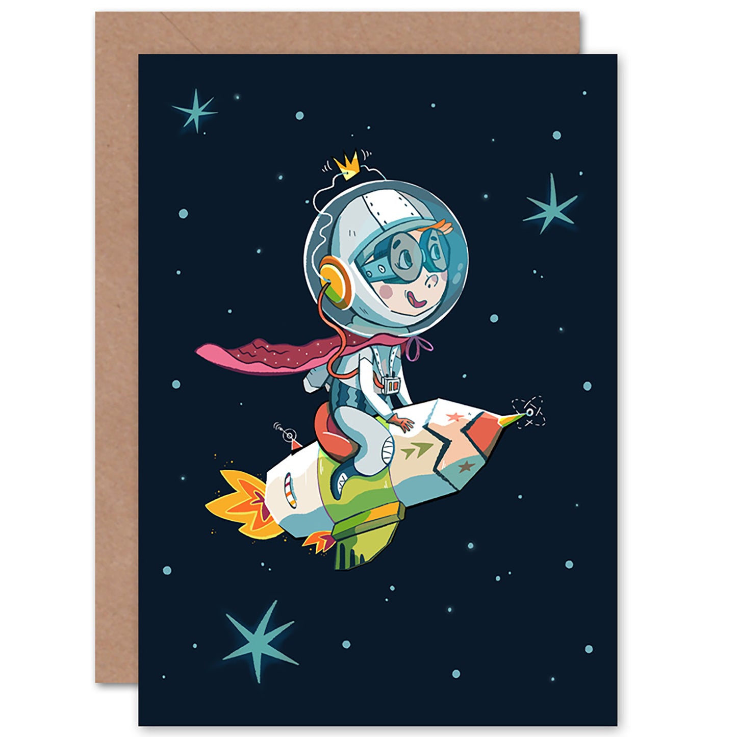 Super Astronaut Kid Space Birthday Card