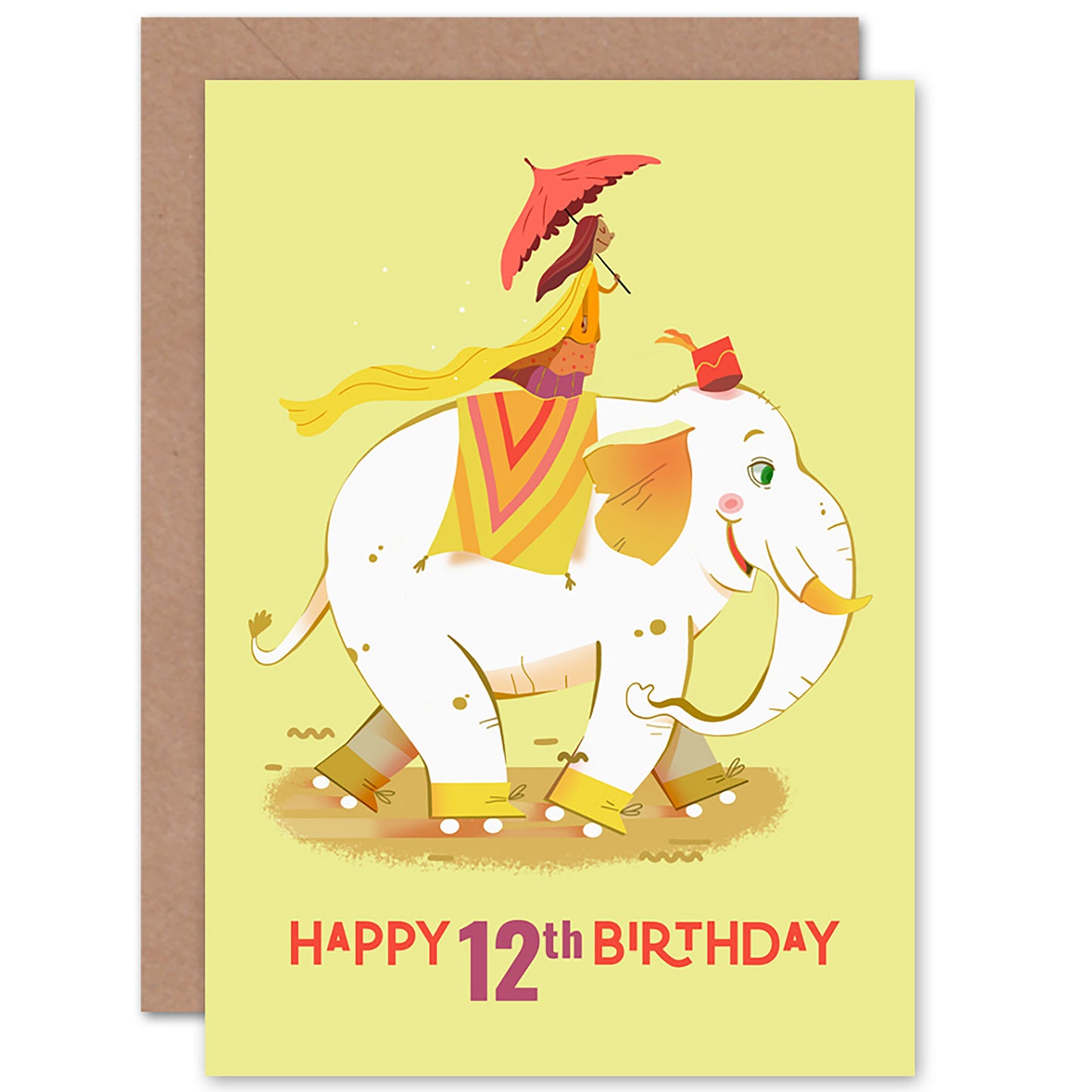 Elephant Roller Skates Birthday Card