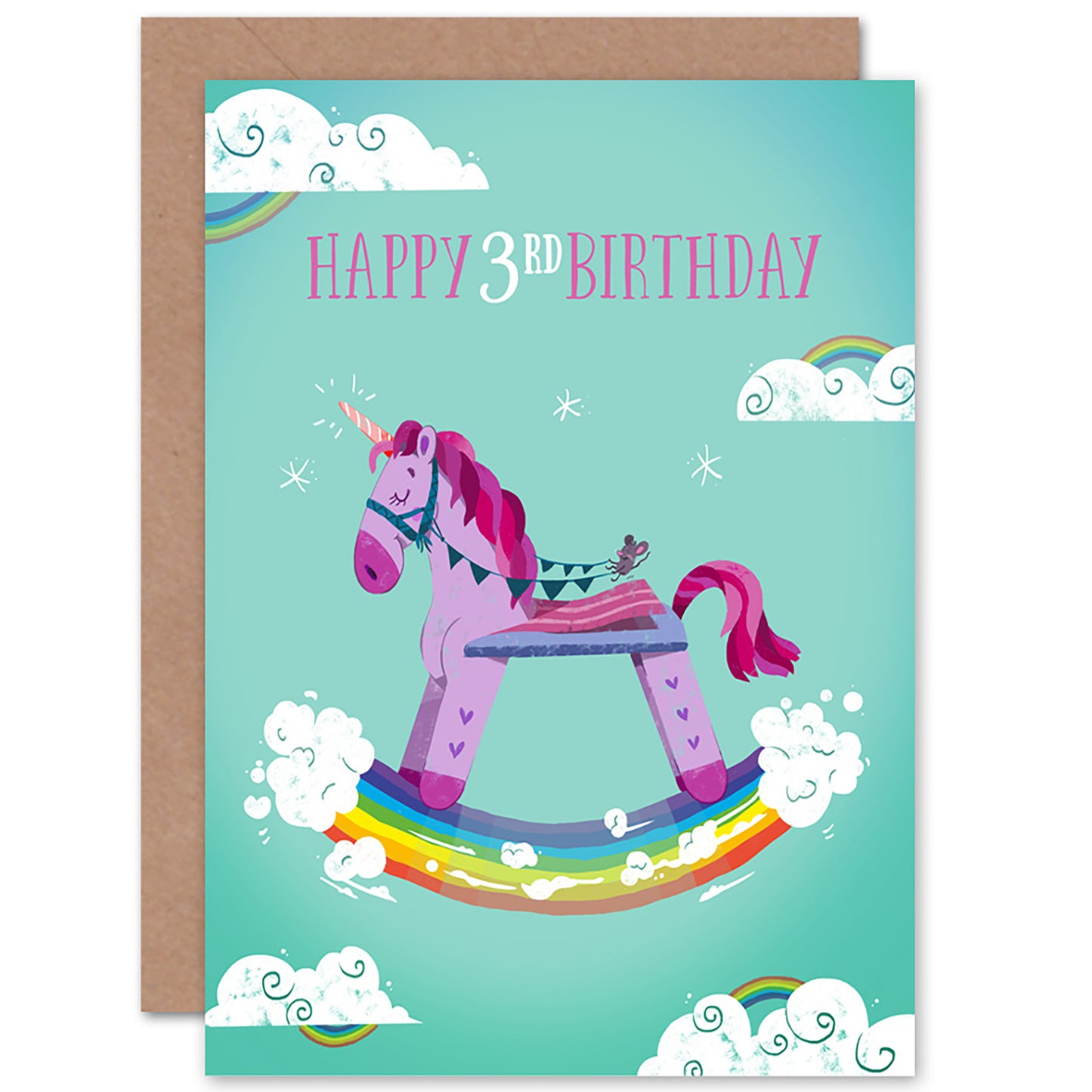Unicorn Rocking Birthday Card