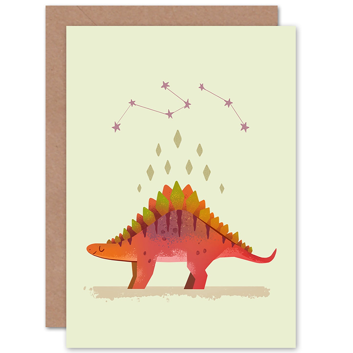 Dinosaur Stegosaurus Kids Birthday Card