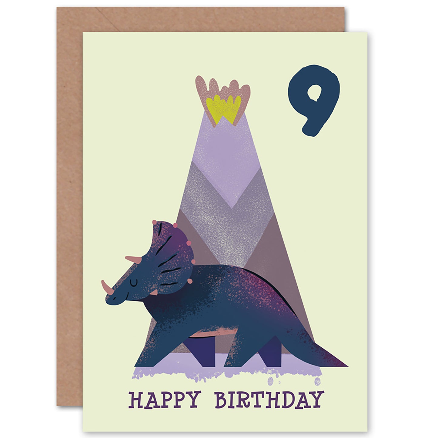 Dinosaur Triceratops Birthday Card